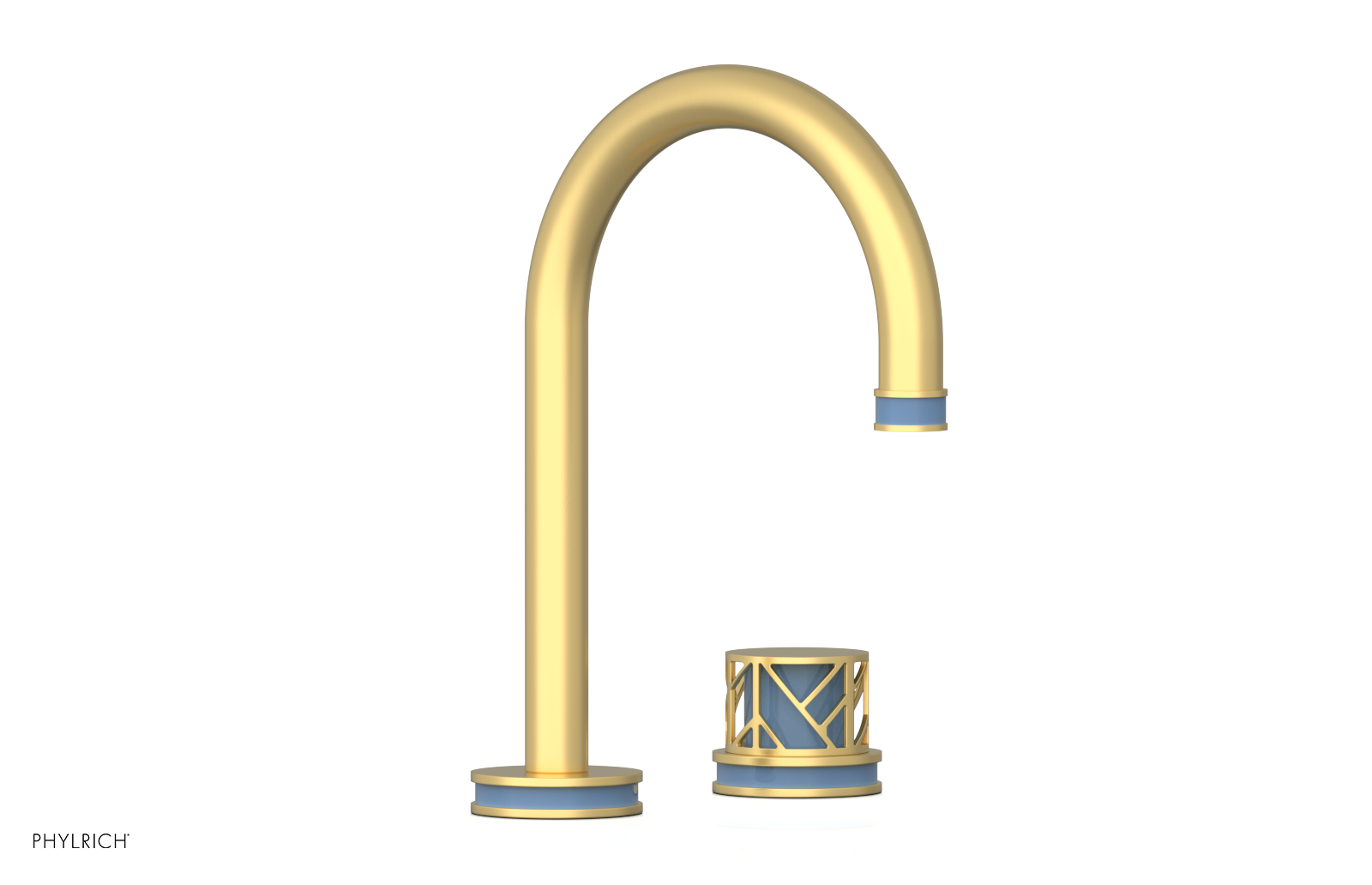 JOLIE Single Handle Faucet - Round Handle with "Light Blue" Accents 222-06