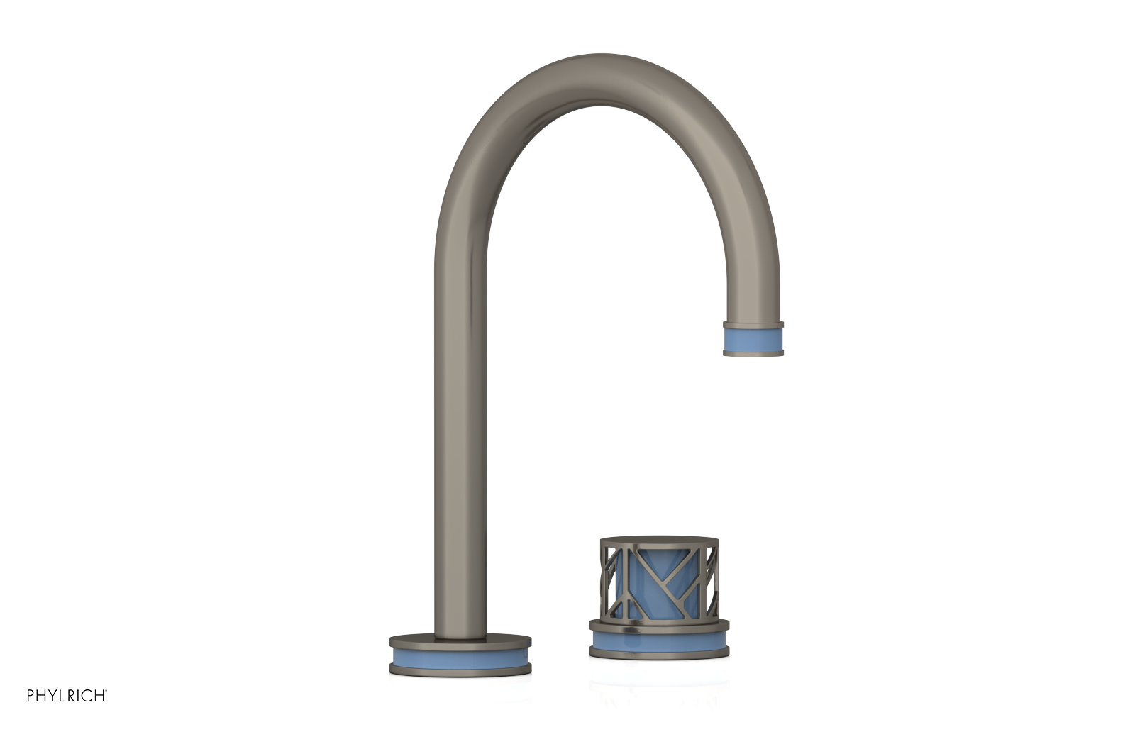 JOLIE Single Handle Faucet - Round Handle with "Light Blue" Accents 222-06