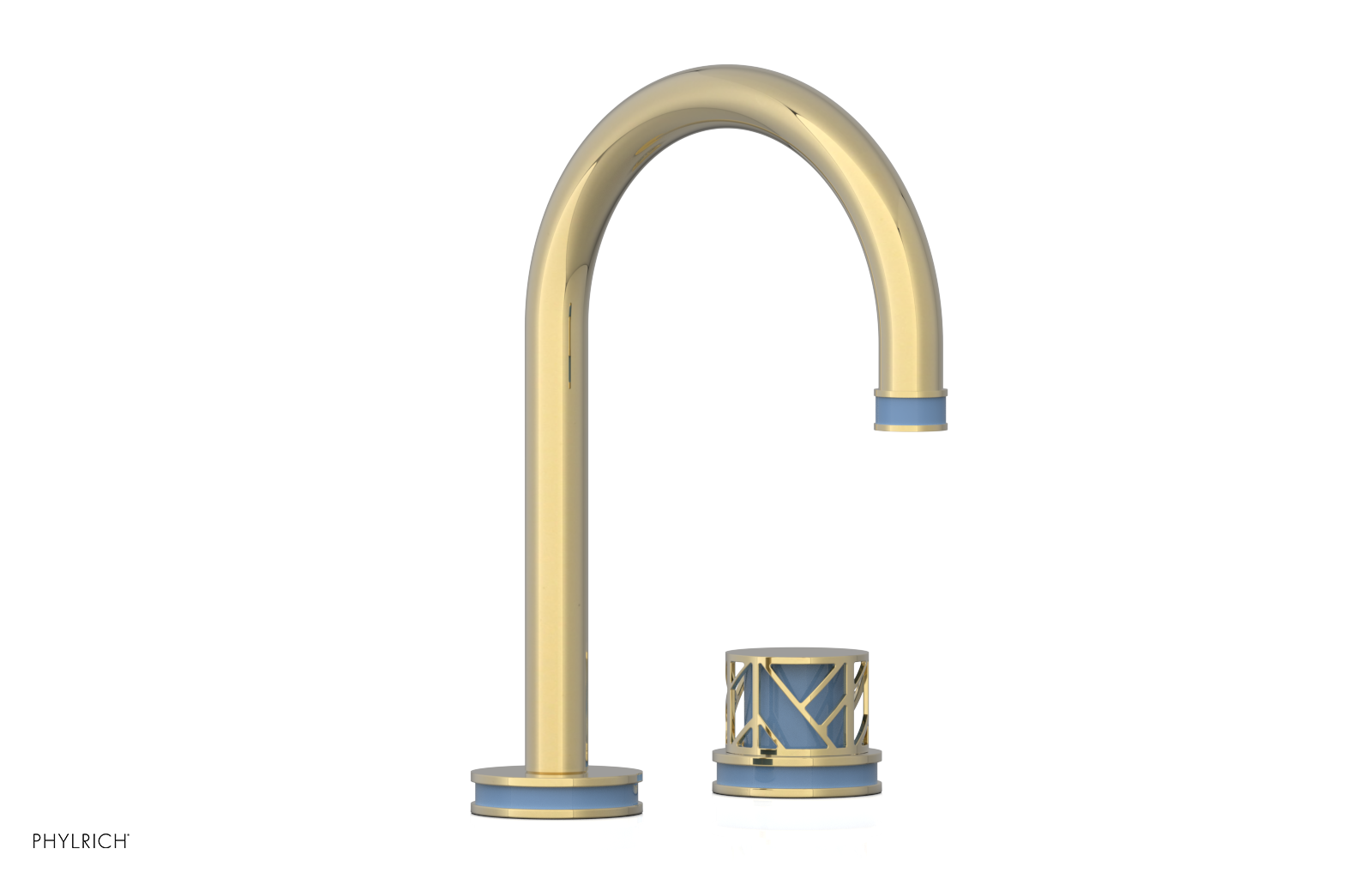 JOLIE Single Handle Faucet - Round Handle with "Light Blue" Accents 222-06