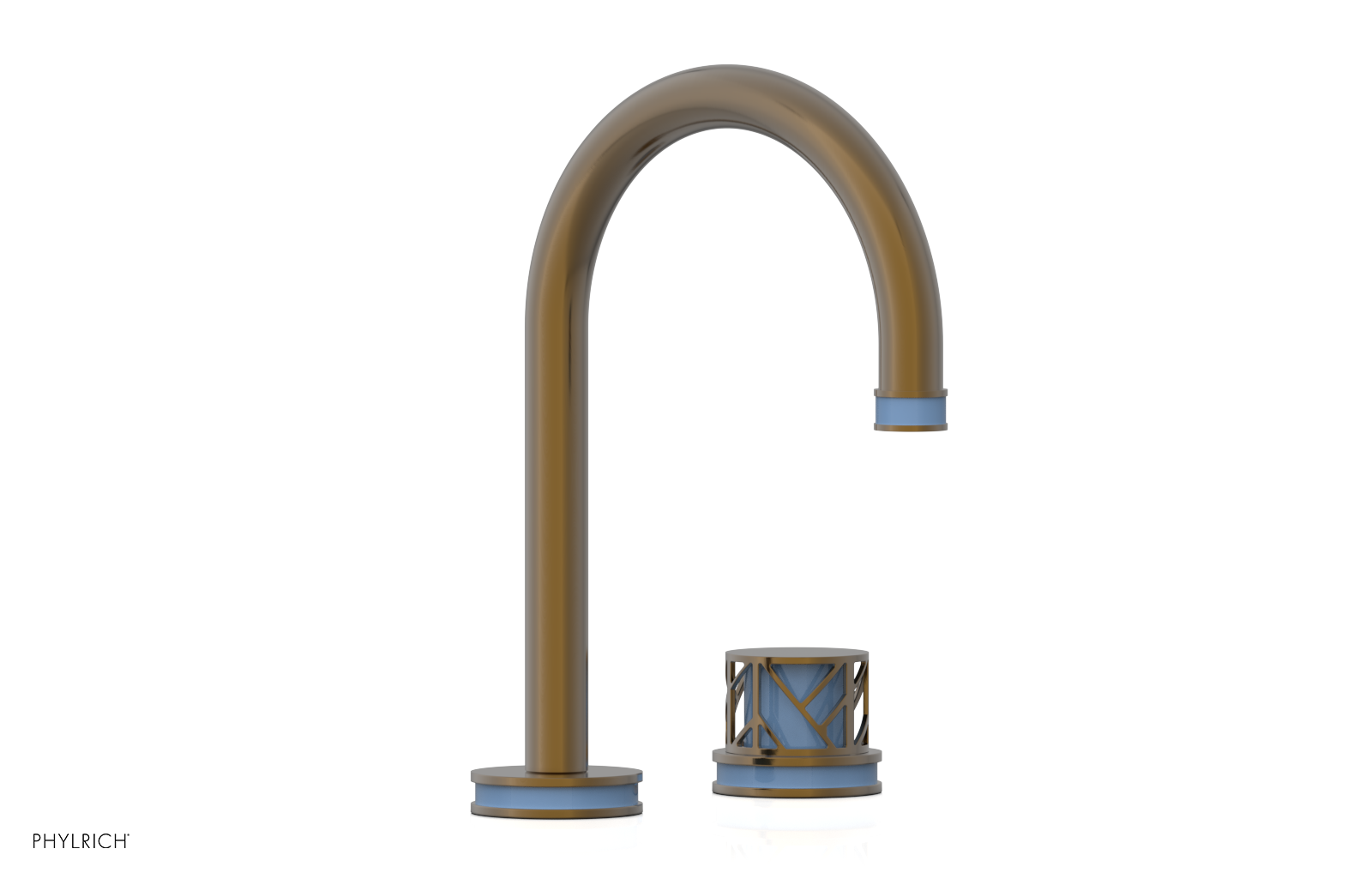 JOLIE Single Handle Faucet - Round Handle with "Light Blue" Accents 222-06