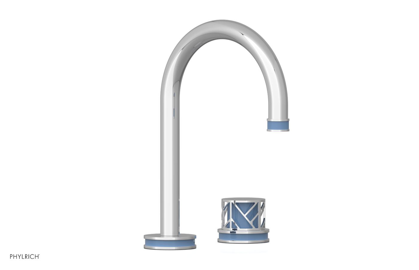JOLIE Single Handle Faucet - Round Handle with "Light Blue" Accents 222-06