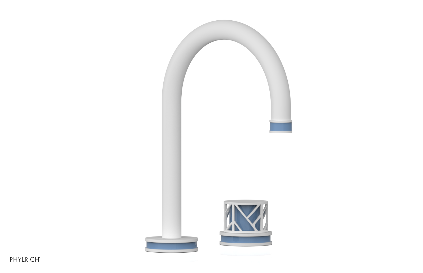 JOLIE Single Handle Faucet - Round Handle with "Light Blue" Accents 222-06