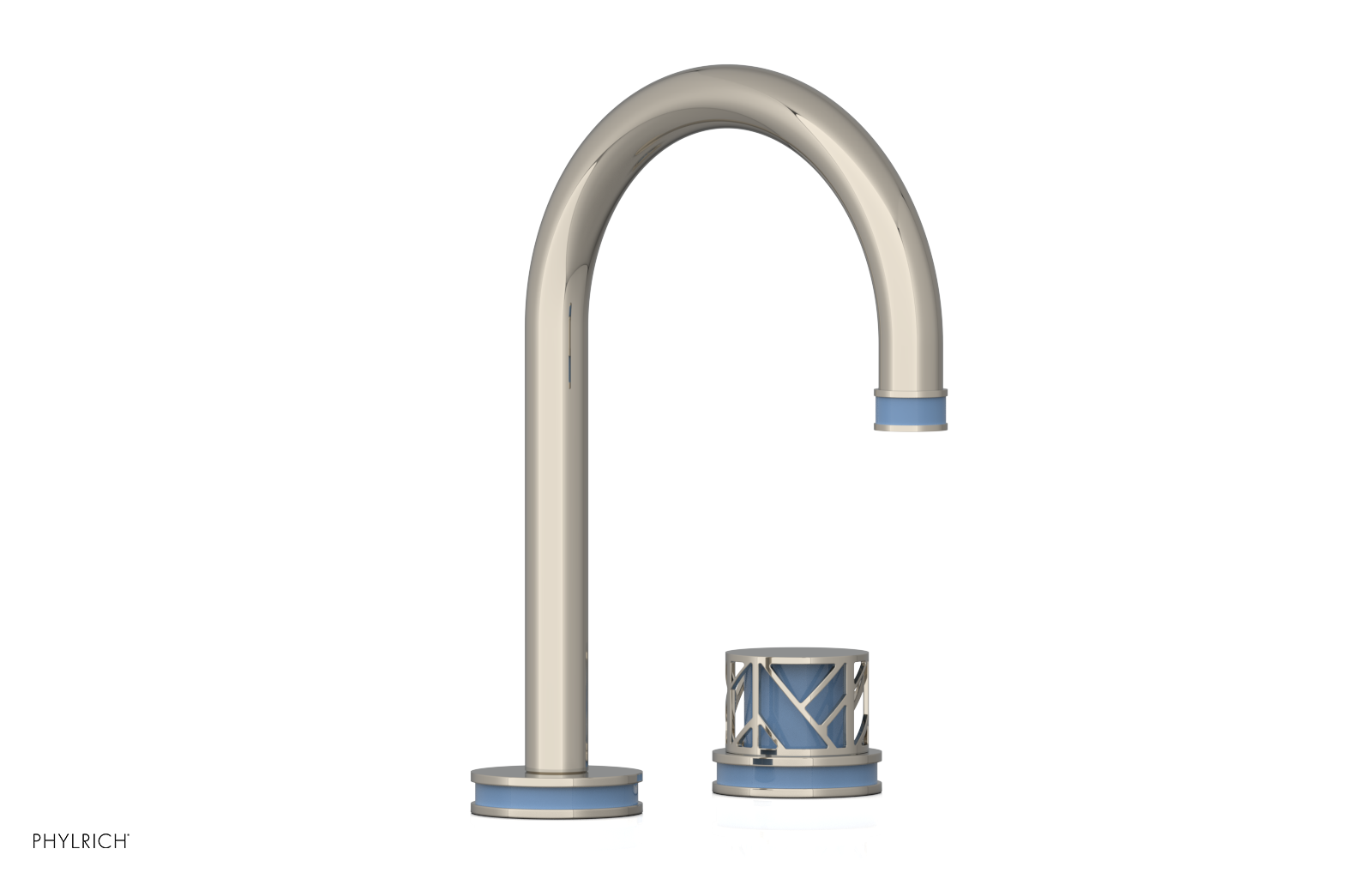 JOLIE Single Handle Faucet - Round Handle with "Light Blue" Accents 222-06