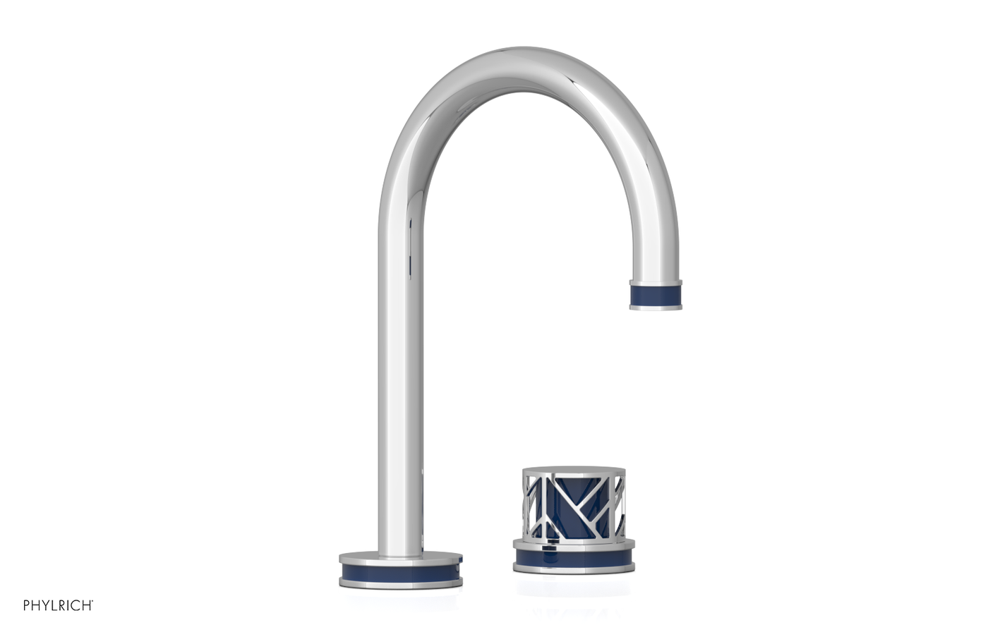 JOLIE Single Handle Faucet - Round Handle with "Navy Blue" Accents 222-06