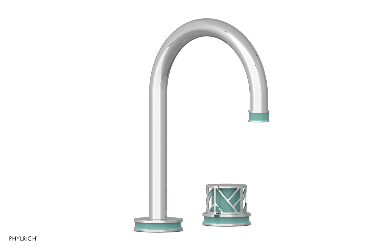 JOLIE Single Handle Faucet - Round Handle with "Turqoise" Accents 222-06