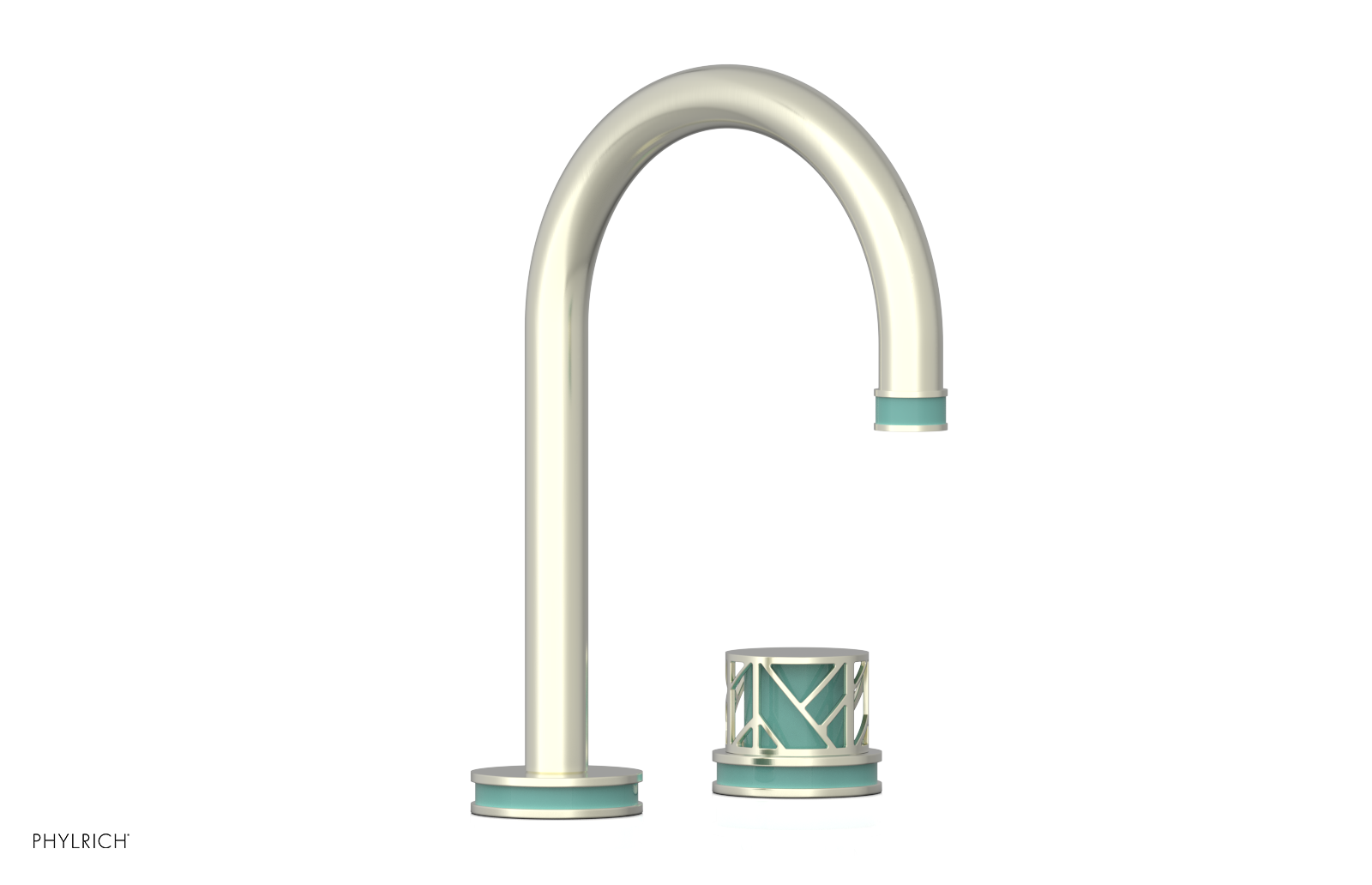JOLIE Single Handle Faucet - Round Handle with "Turqoise" Accents 222-06