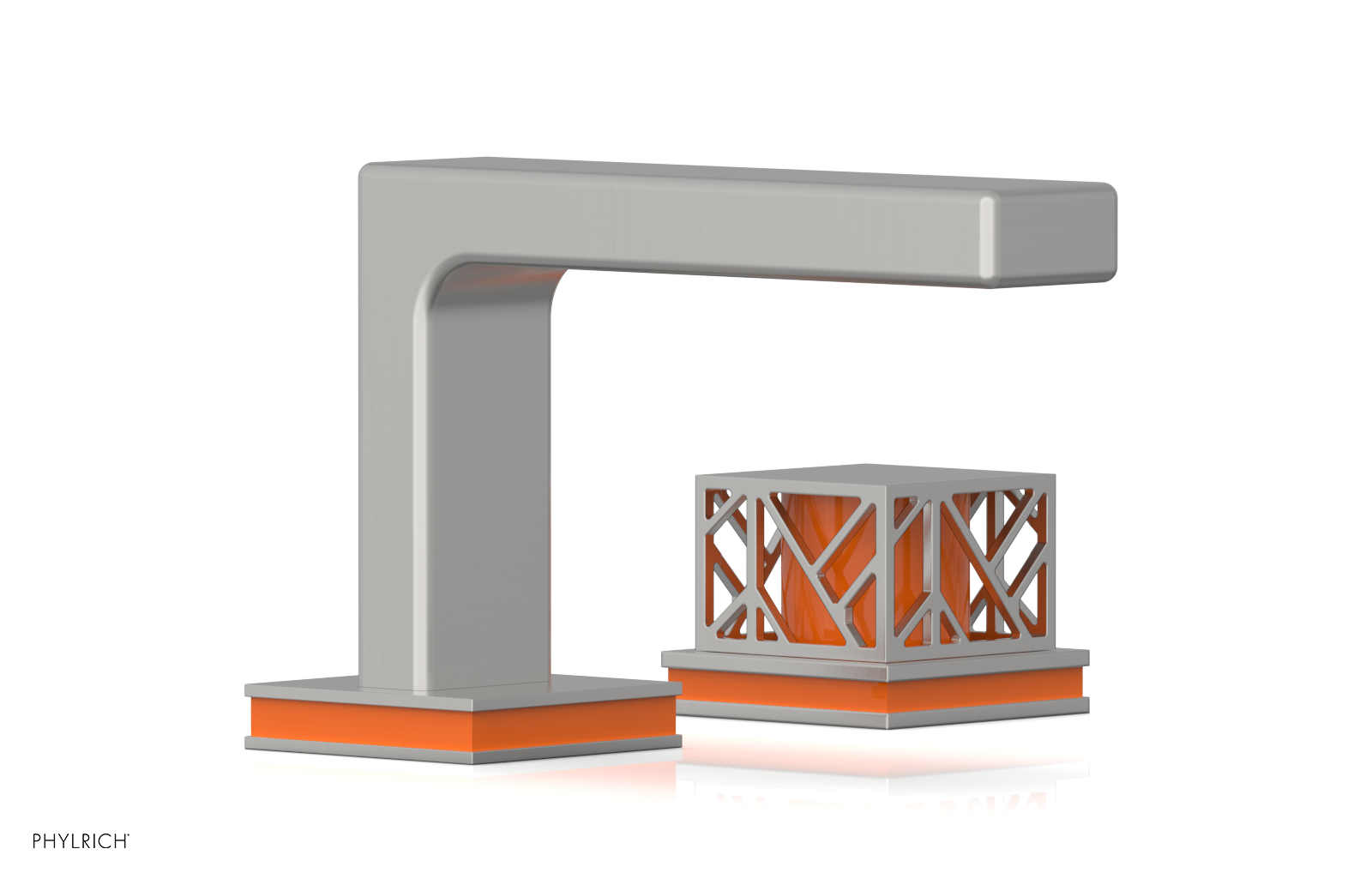 JOLIE Single Handle Faucet - Square Handle with "Orange" Accents 222-07