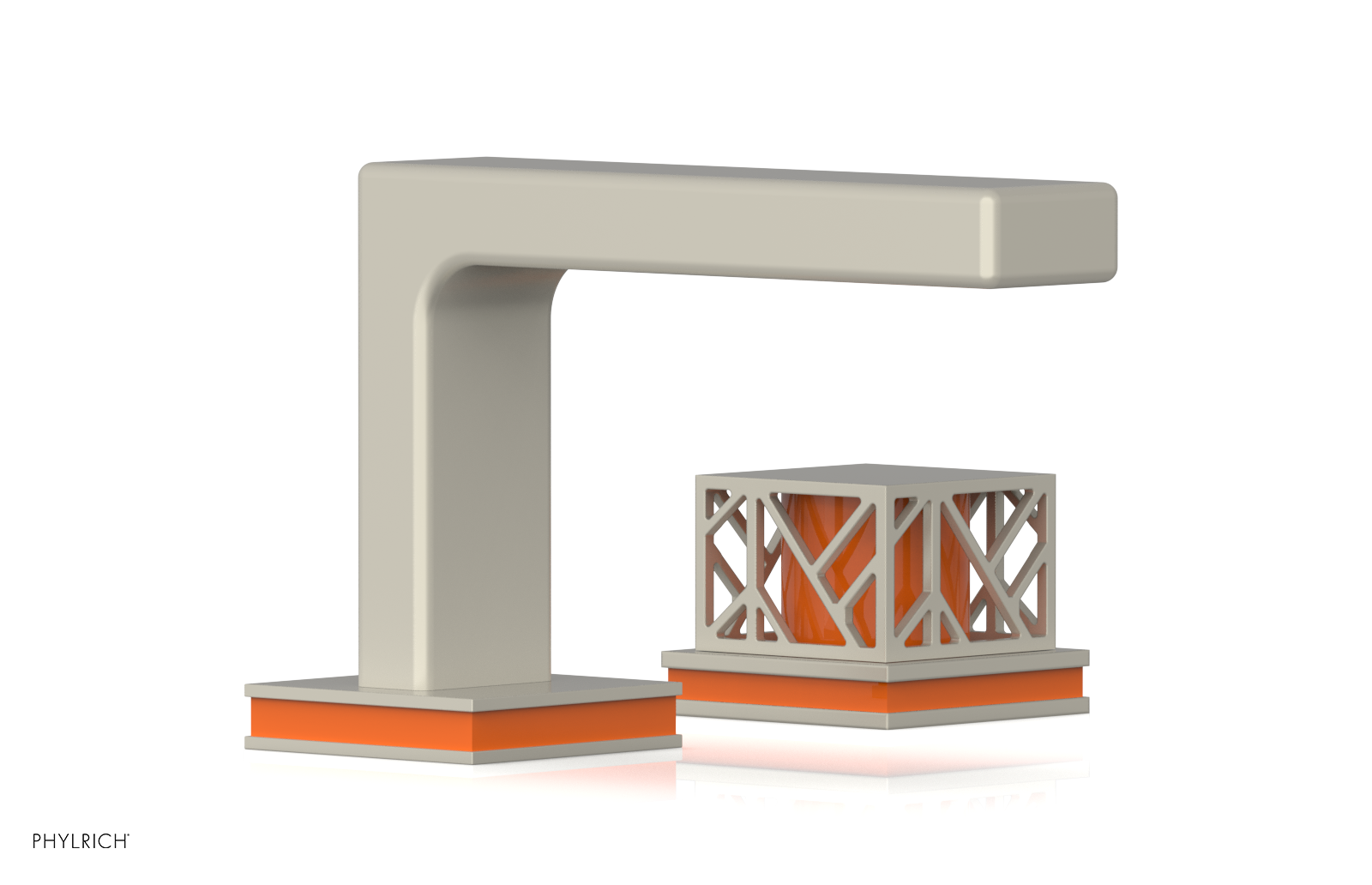 JOLIE Single Handle Faucet - Square Handle with "Orange" Accents 222-07