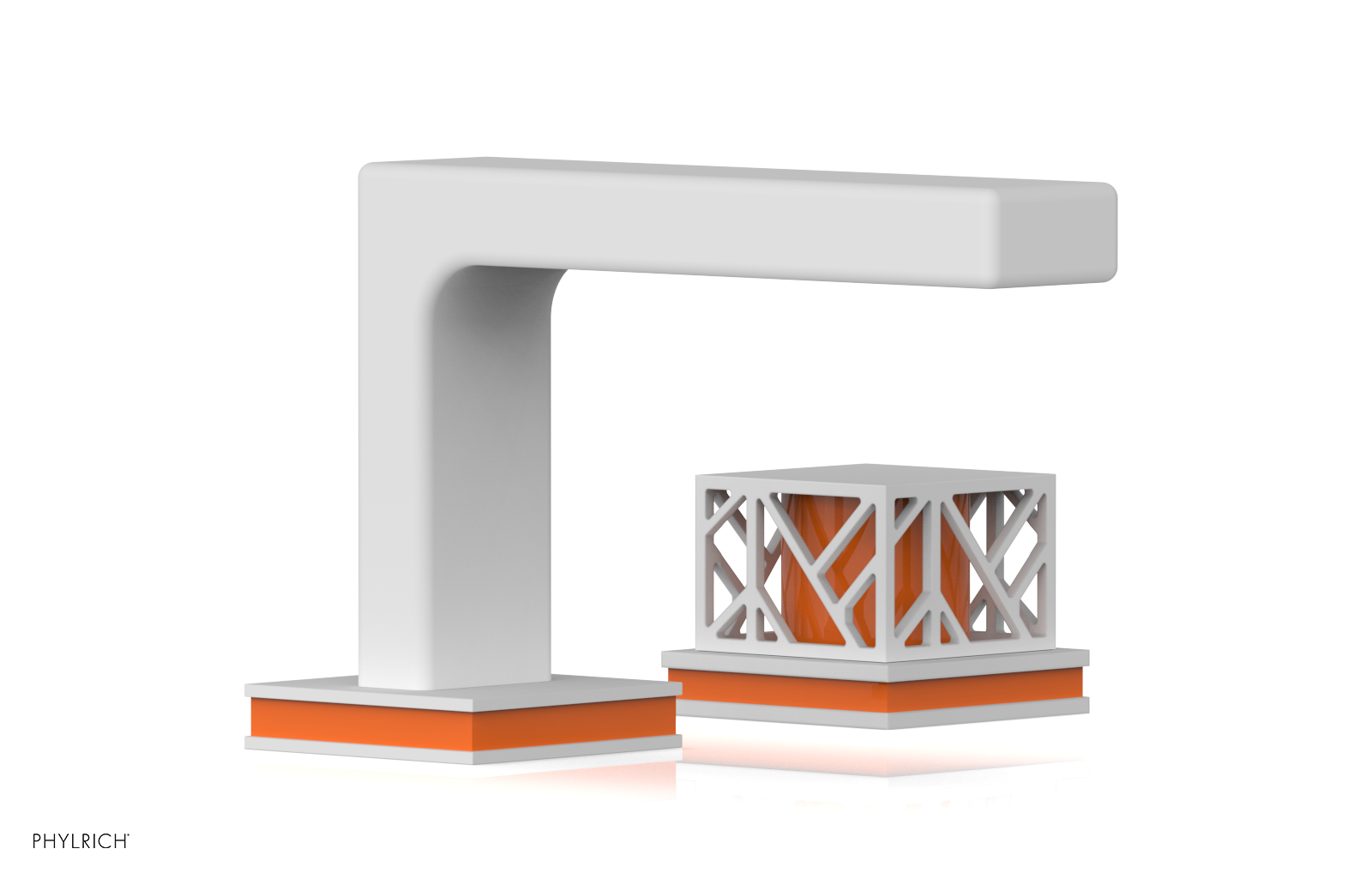 JOLIE Single Handle Faucet - Square Handle with "Orange" Accents 222-07