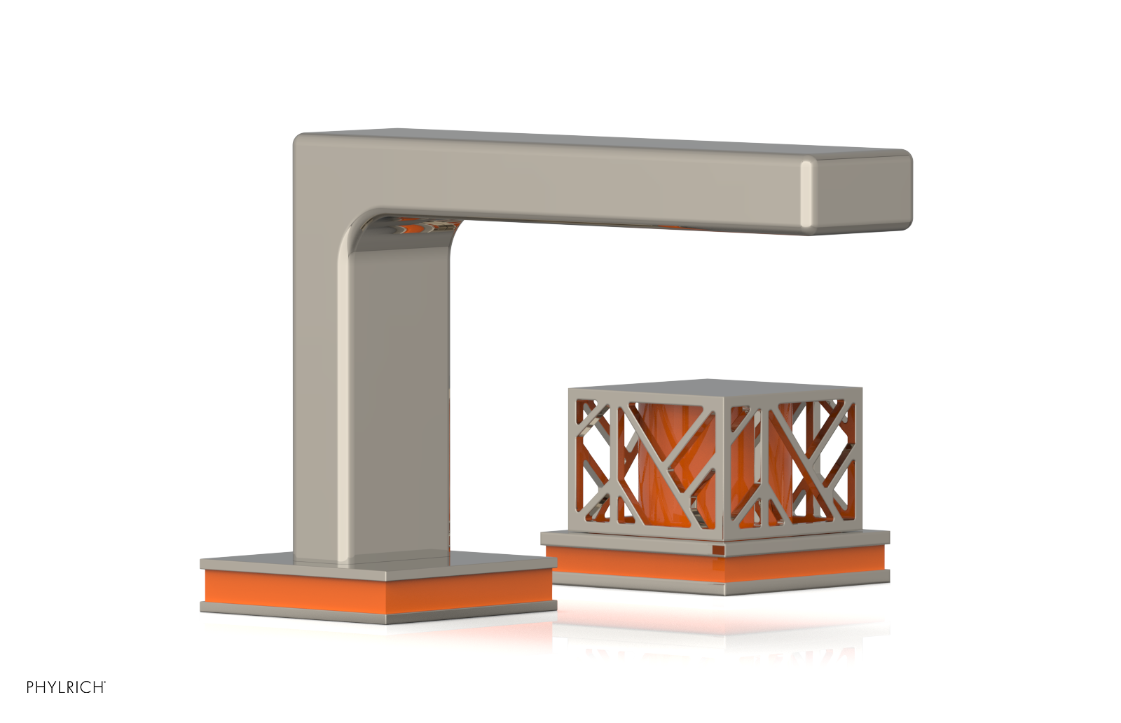 JOLIE Single Handle Faucet - Square Handle with "Orange" Accents 222-07