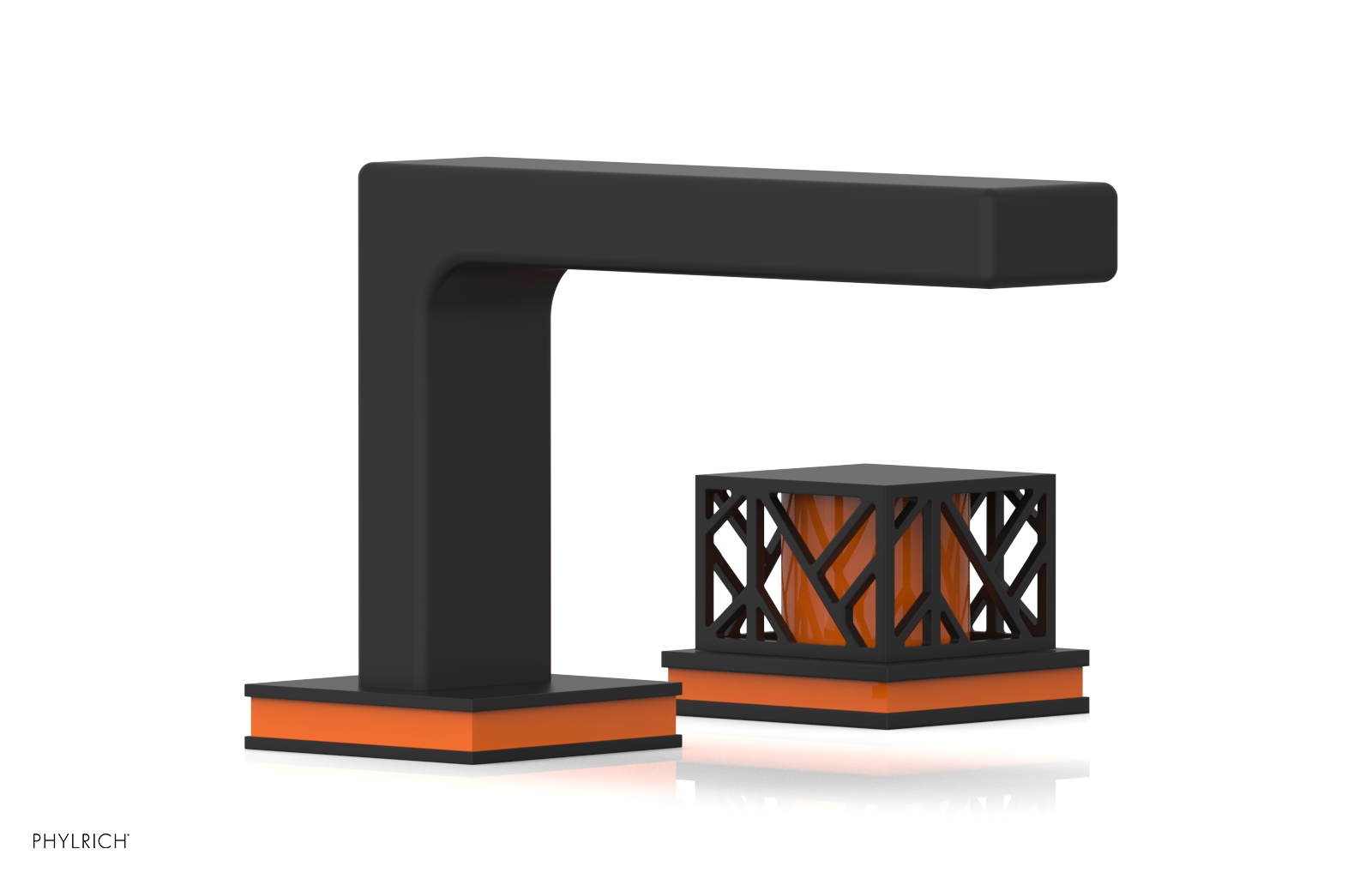 JOLIE Single Handle Faucet - Square Handle with "Orange" Accents 222-07