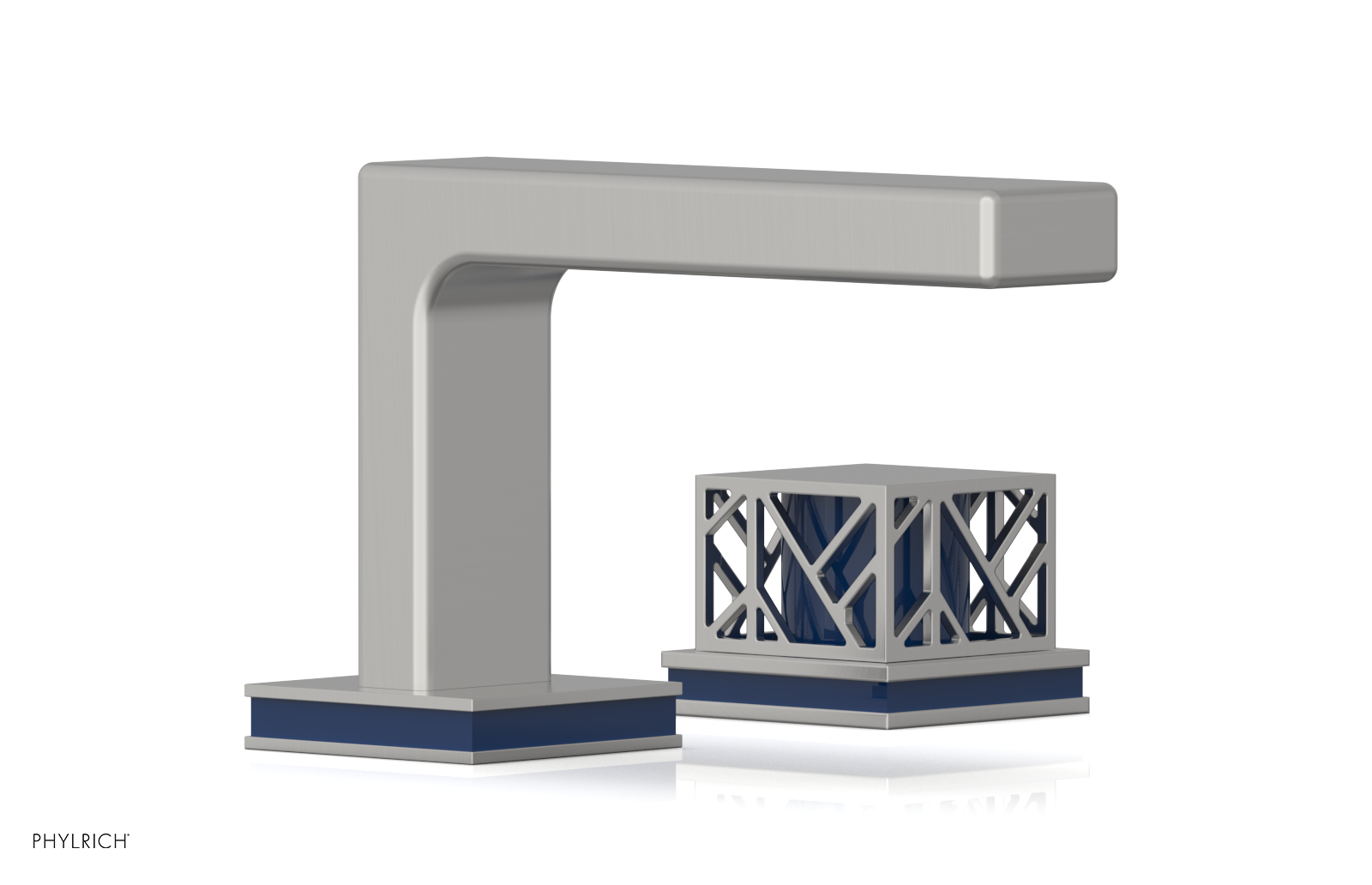 JOLIE Single Handle Faucet - Square Handle with "Navy Blue" Accents 222-07