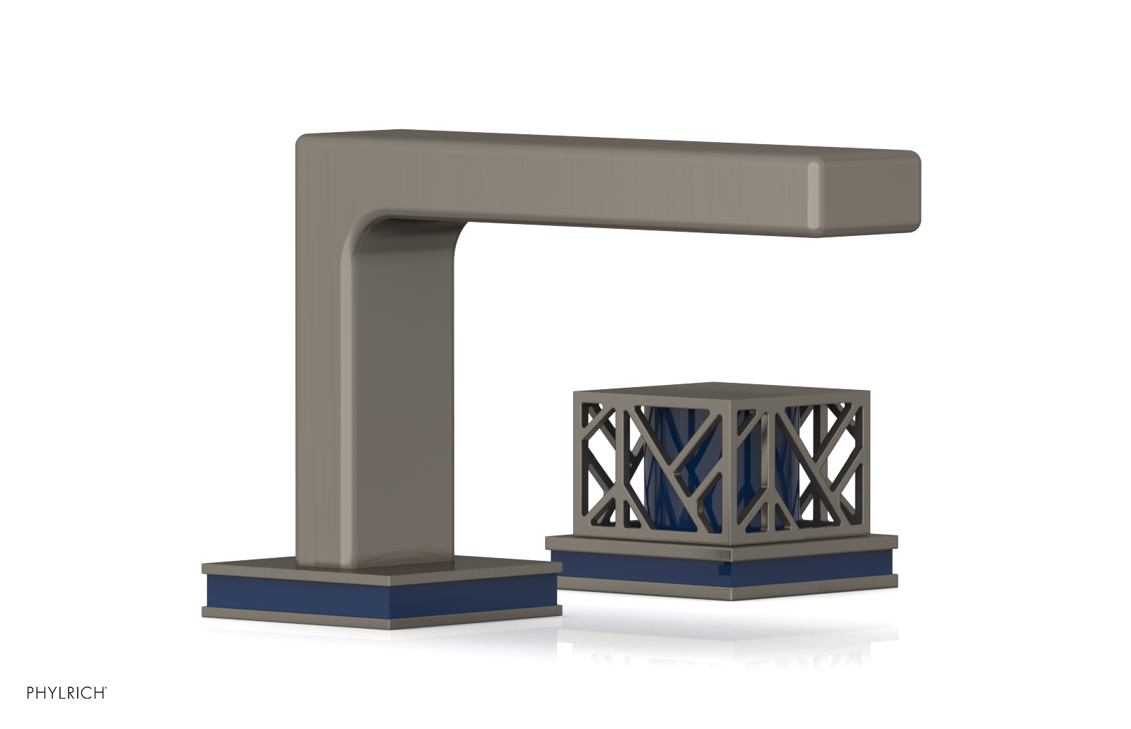 JOLIE Single Handle Faucet - Square Handle with "Navy Blue" Accents 222-07