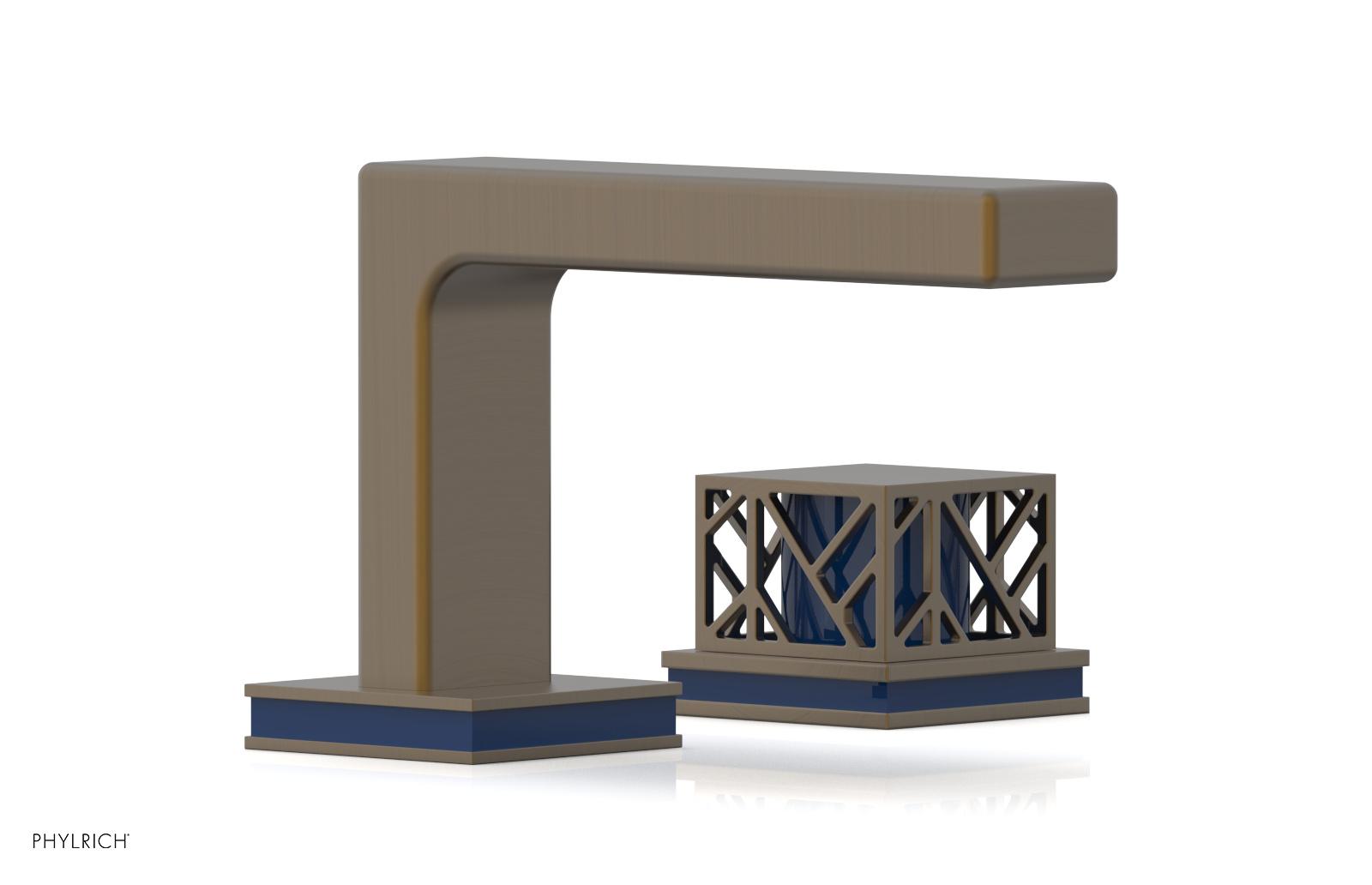 JOLIE Single Handle Faucet - Square Handle with "Navy Blue" Accents 222-07