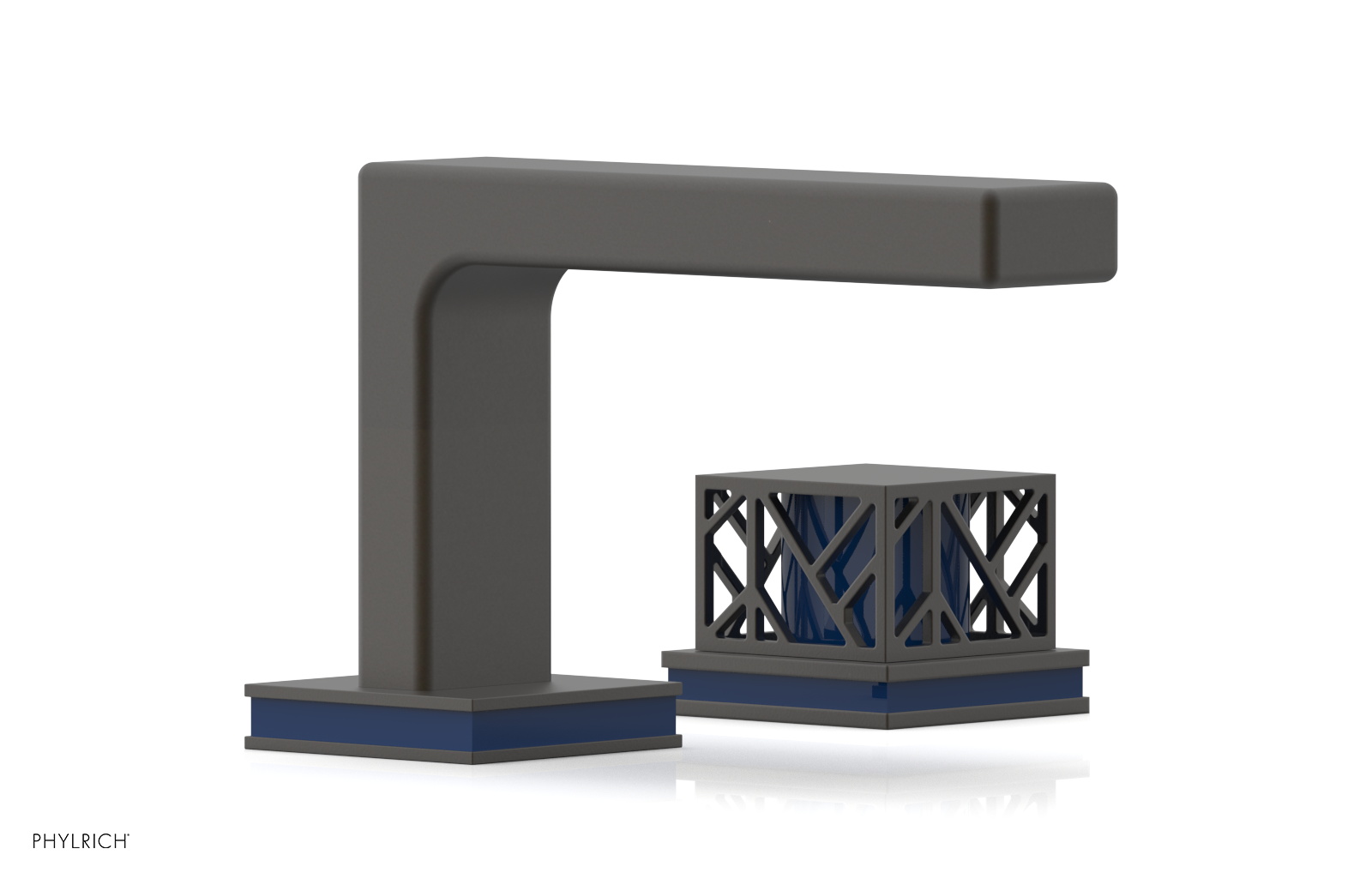 JOLIE Single Handle Faucet - Square Handle with "Navy Blue" Accents 222-07