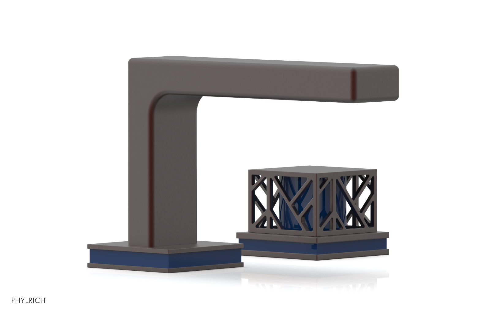 JOLIE Single Handle Faucet - Square Handle with "Navy Blue" Accents 222-07