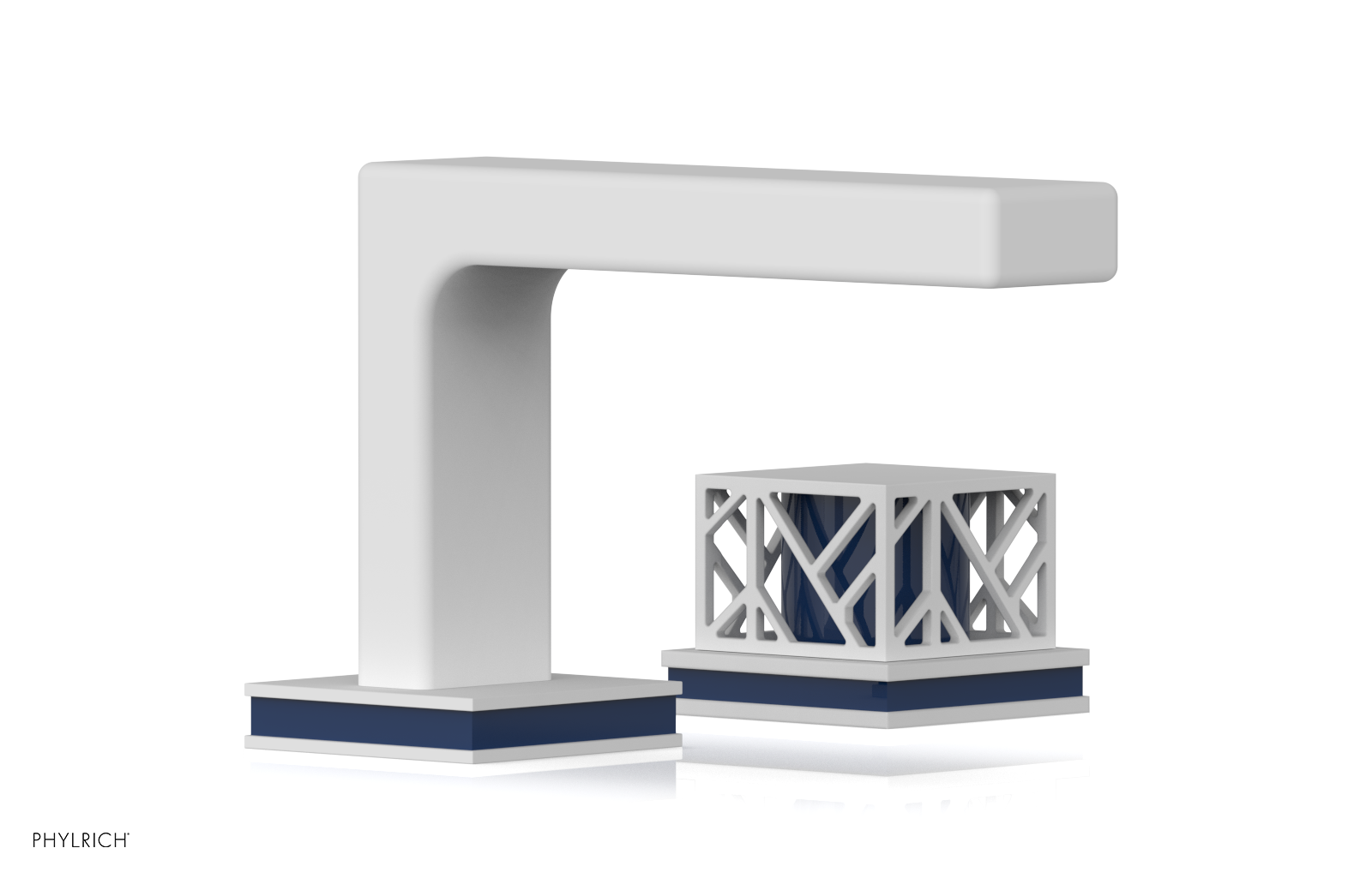 JOLIE Single Handle Faucet - Square Handle with "Navy Blue" Accents 222-07