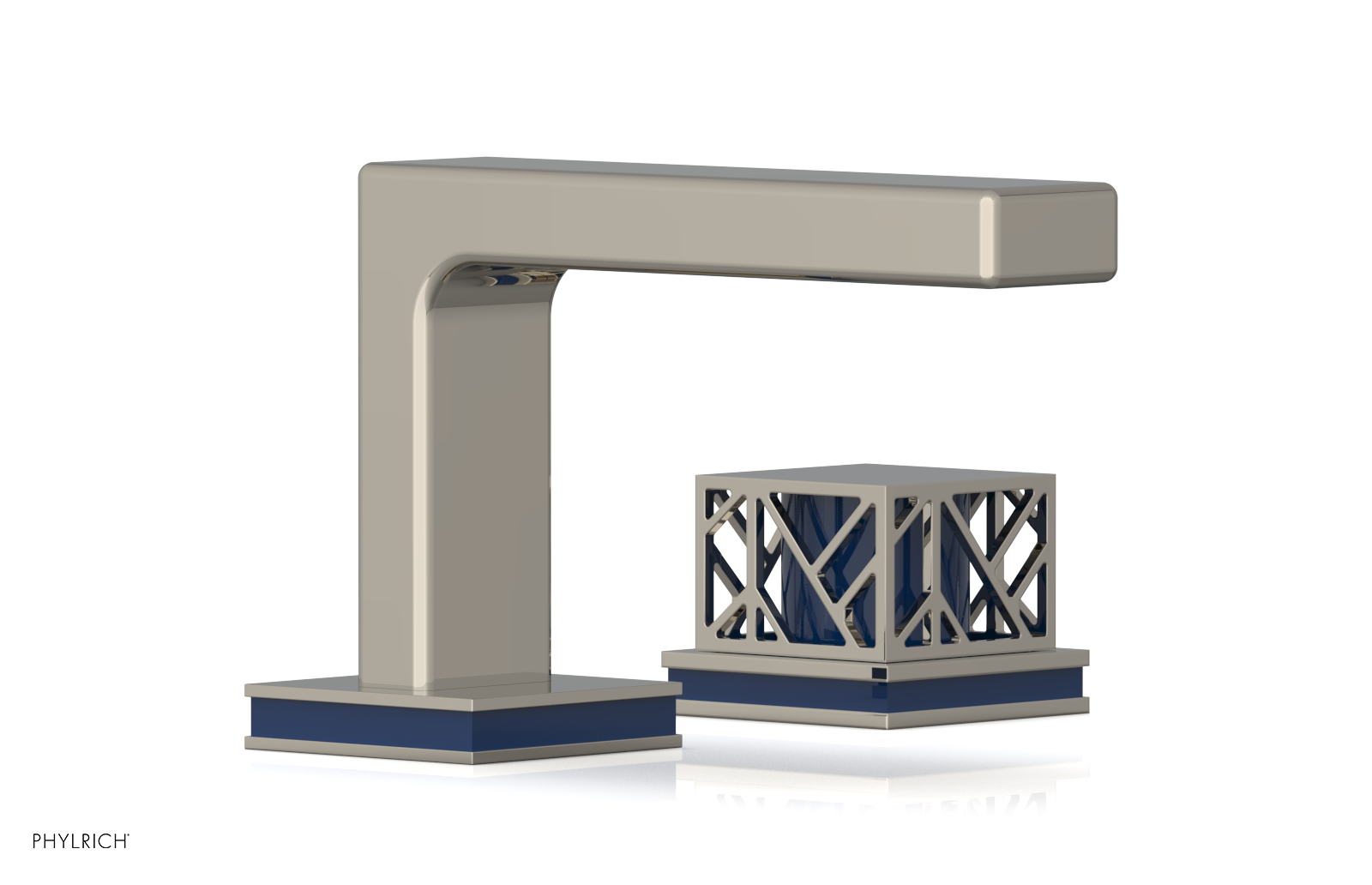 JOLIE Single Handle Faucet - Square Handle with "Navy Blue" Accents 222-07