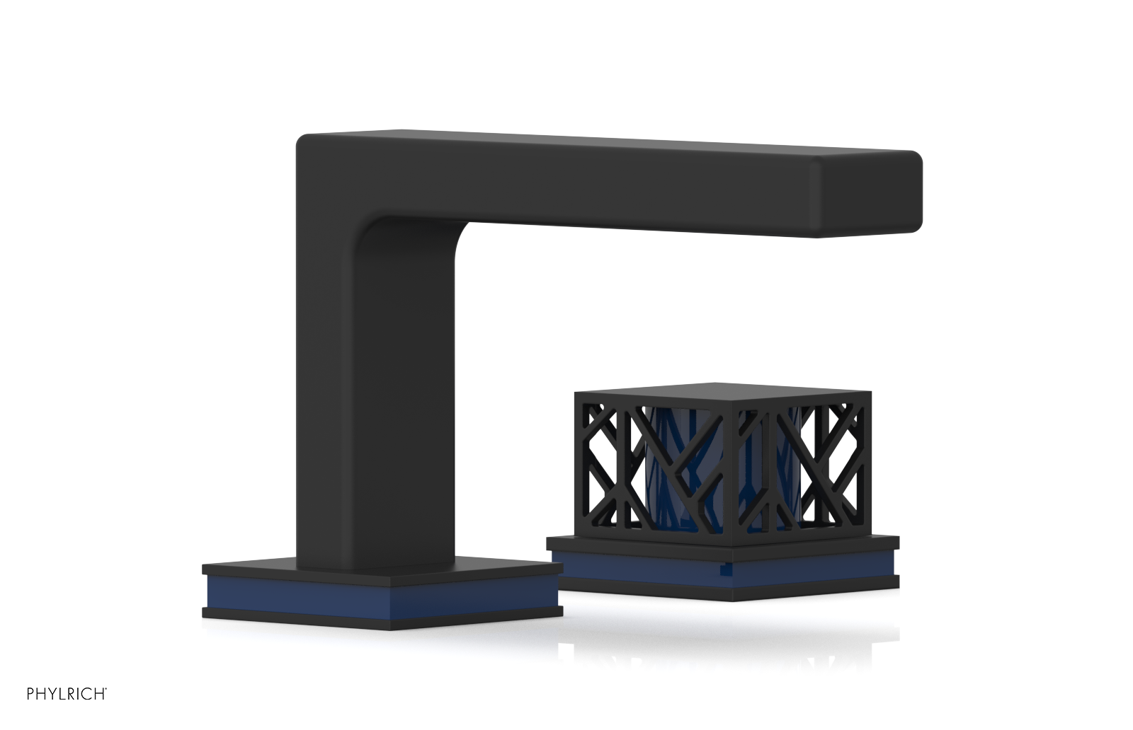 JOLIE Single Handle Faucet - Square Handle with "Navy Blue" Accents 222-07