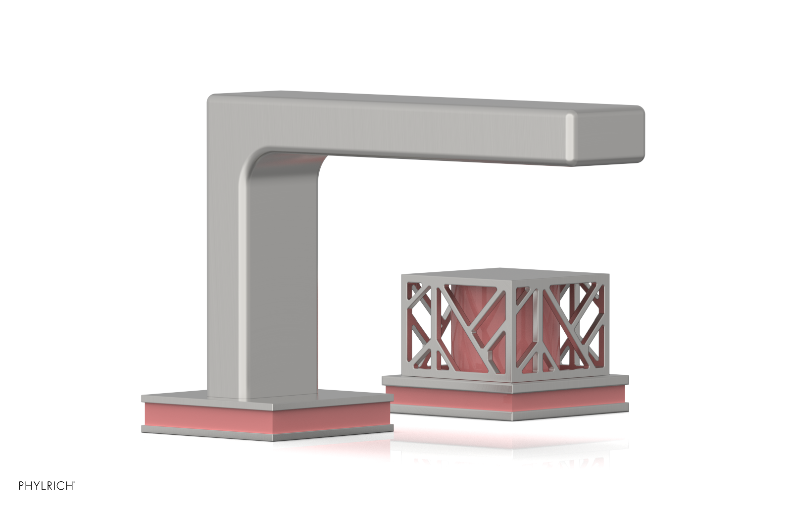 JOLIE Single Handle Faucet - Square Handle with "Pink" Accents 222-07