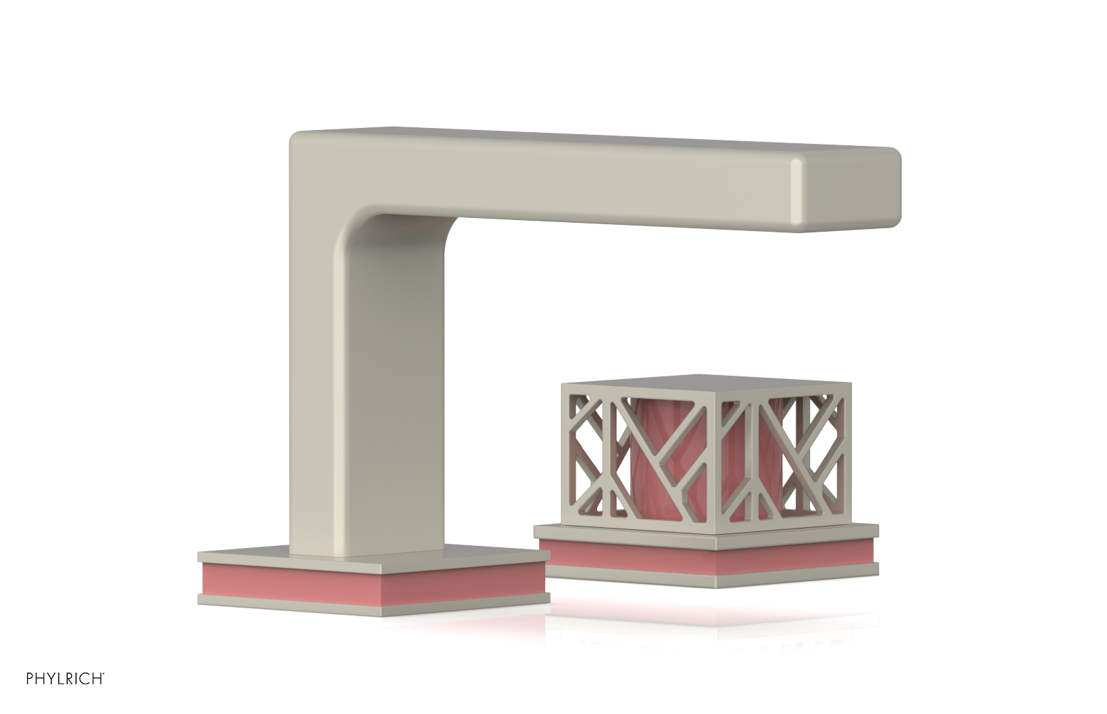 JOLIE Single Handle Faucet - Square Handle with "Pink" Accents 222-07