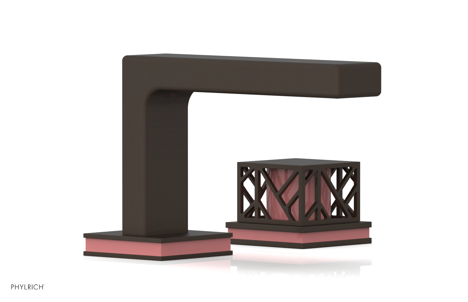 JOLIE Single Handle Faucet - Square Handle with "Pink" Accents 222-07