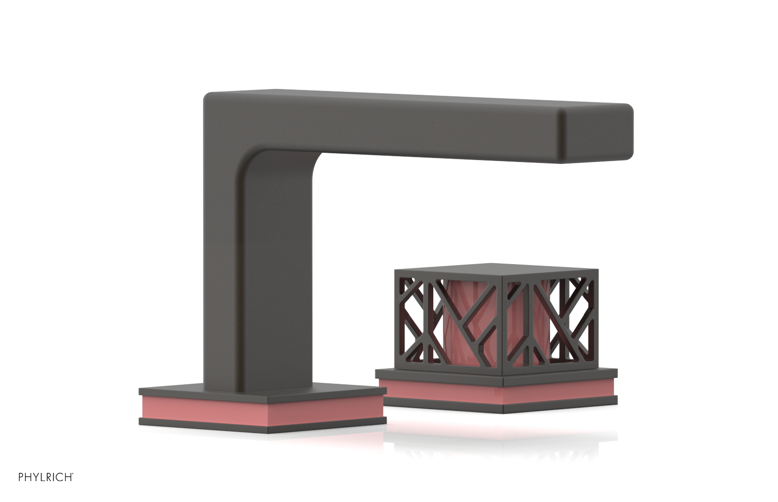 JOLIE Single Handle Faucet - Square Handle with "Pink" Accents 222-07