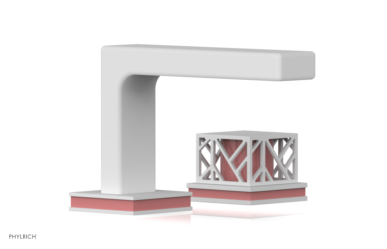 JOLIE Single Handle Faucet - Square Handle with "Pink" Accents 222-07