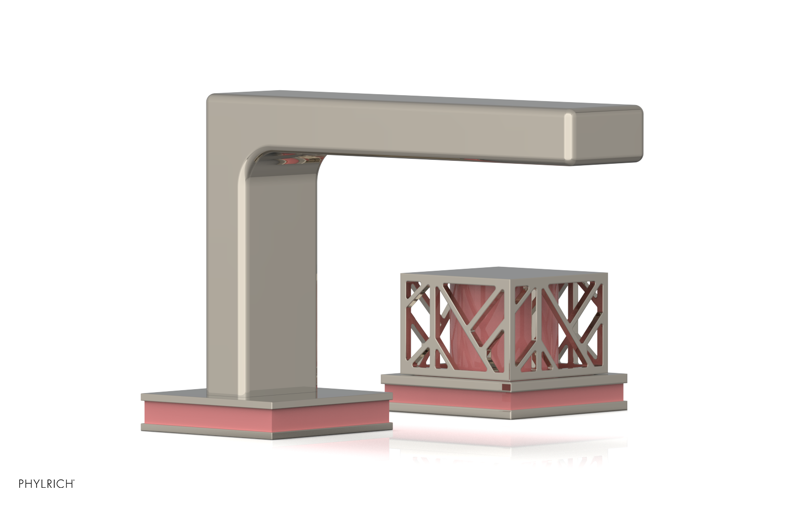 JOLIE Single Handle Faucet - Square Handle with "Pink" Accents 222-07