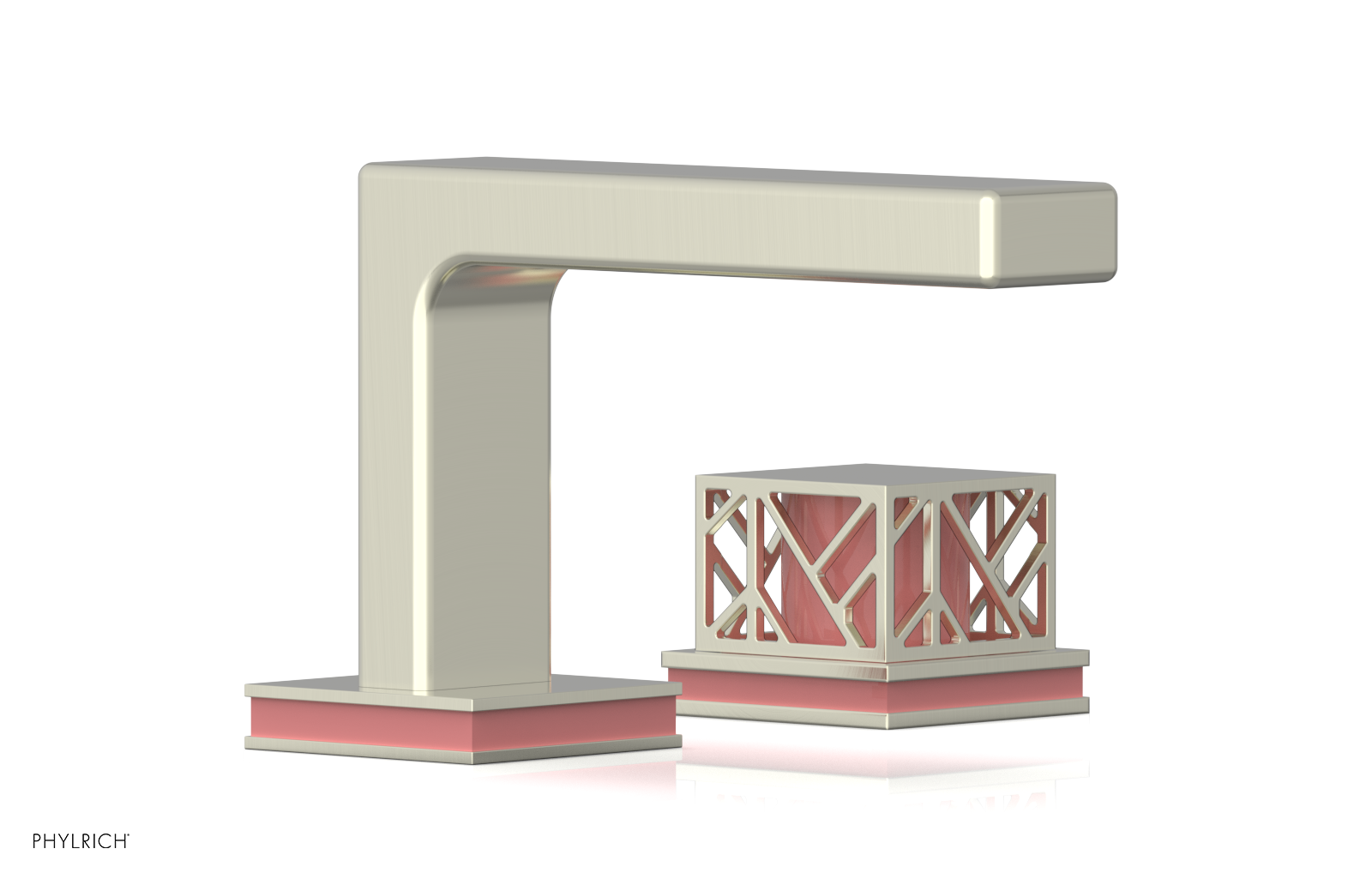 JOLIE Single Handle Faucet - Square Handle with "Pink" Accents 222-07