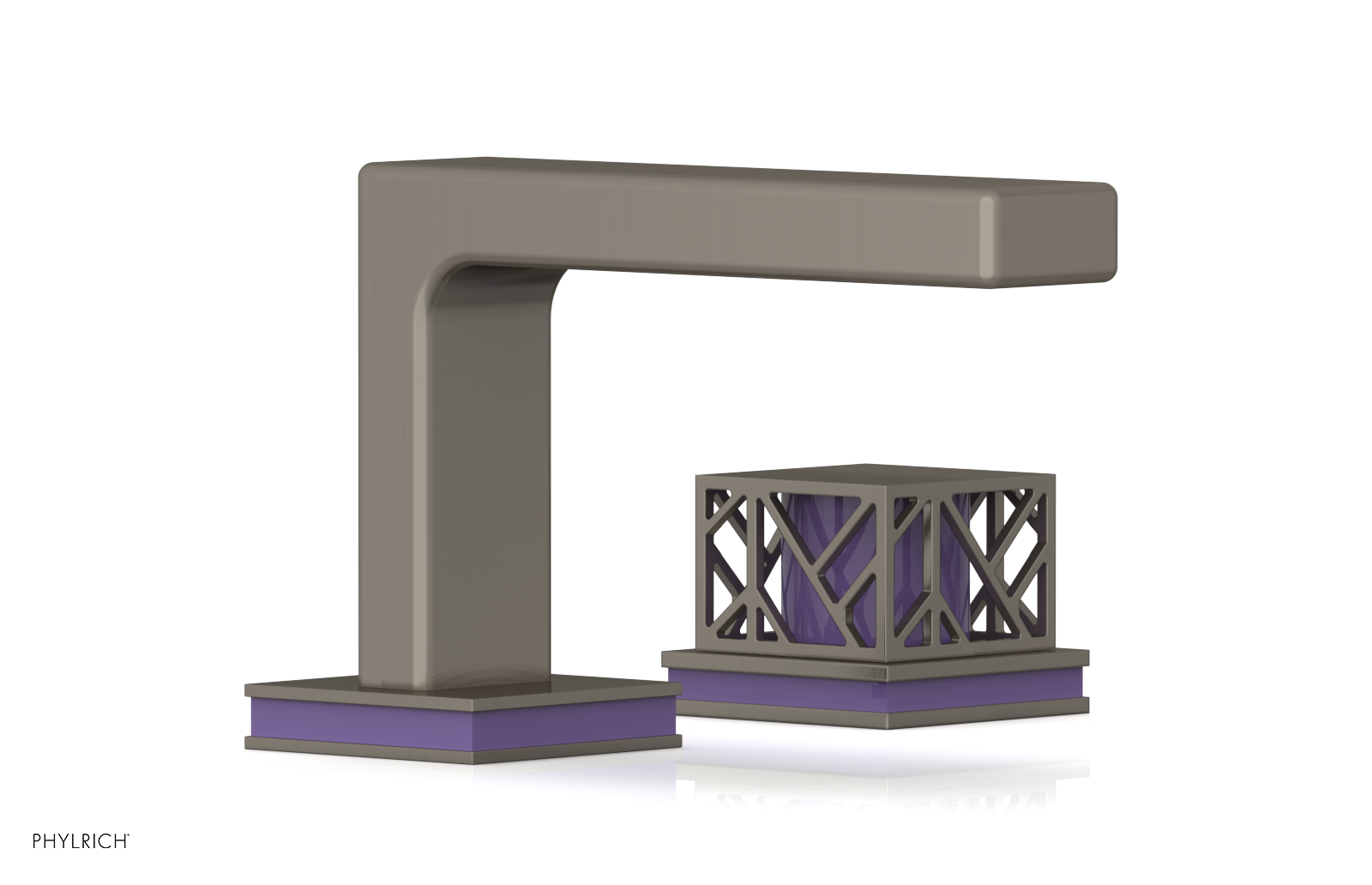 JOLIE Single Handle Faucet - Square Handle with "Purple" Accents 222-07