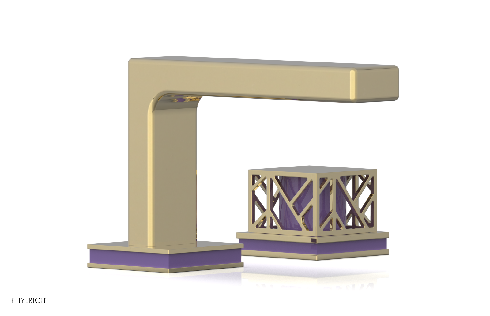 JOLIE Single Handle Faucet - Square Handle with "Purple" Accents 222-07