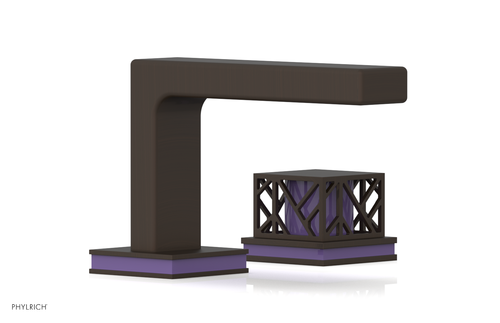 JOLIE Single Handle Faucet - Square Handle with "Purple" Accents 222-07