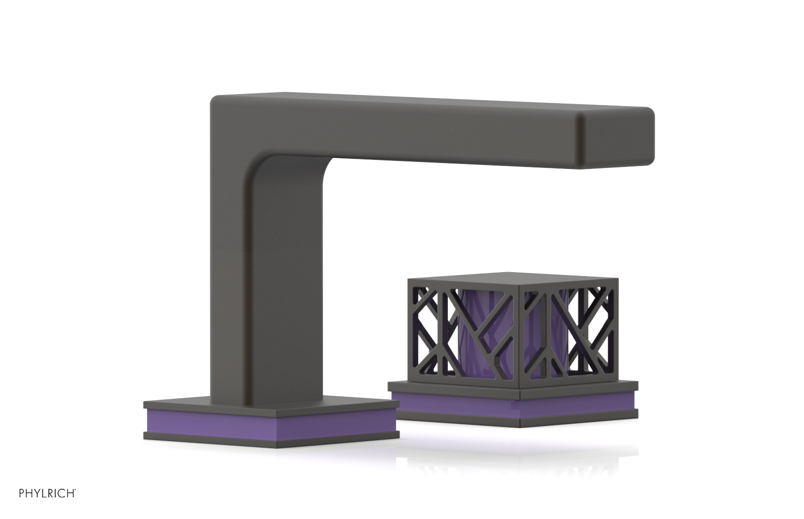 JOLIE Single Handle Faucet - Square Handle with "Purple" Accents 222-07