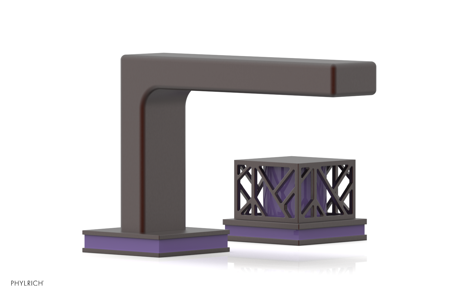 JOLIE Single Handle Faucet - Square Handle with "Purple" Accents 222-07