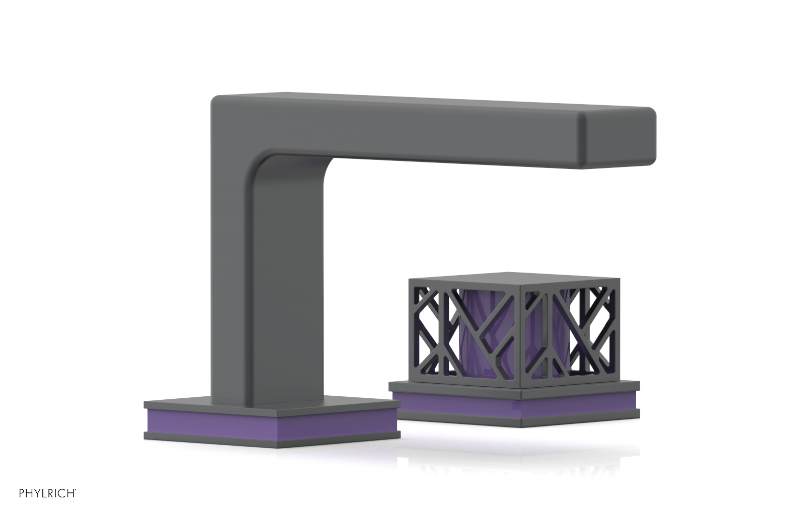 JOLIE Single Handle Faucet - Square Handle with "Purple" Accents 222-07