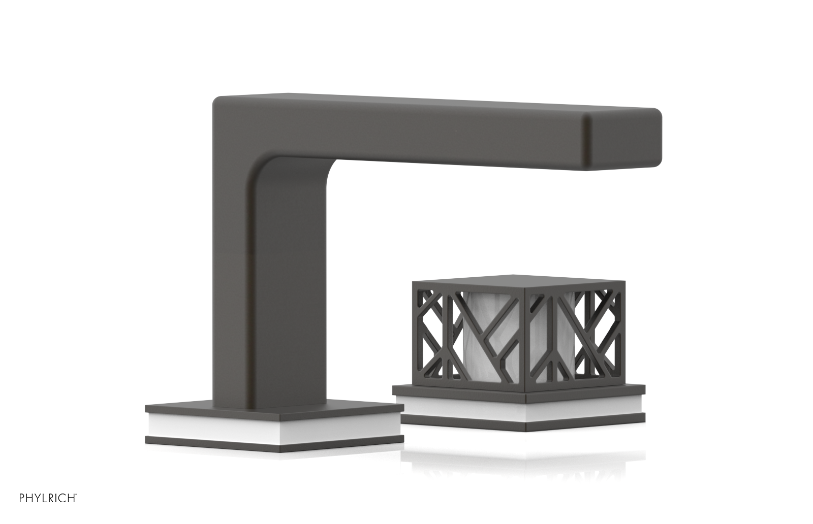 JOLIE Single Handle Faucet - Square Handle with "White" Accents 222-07