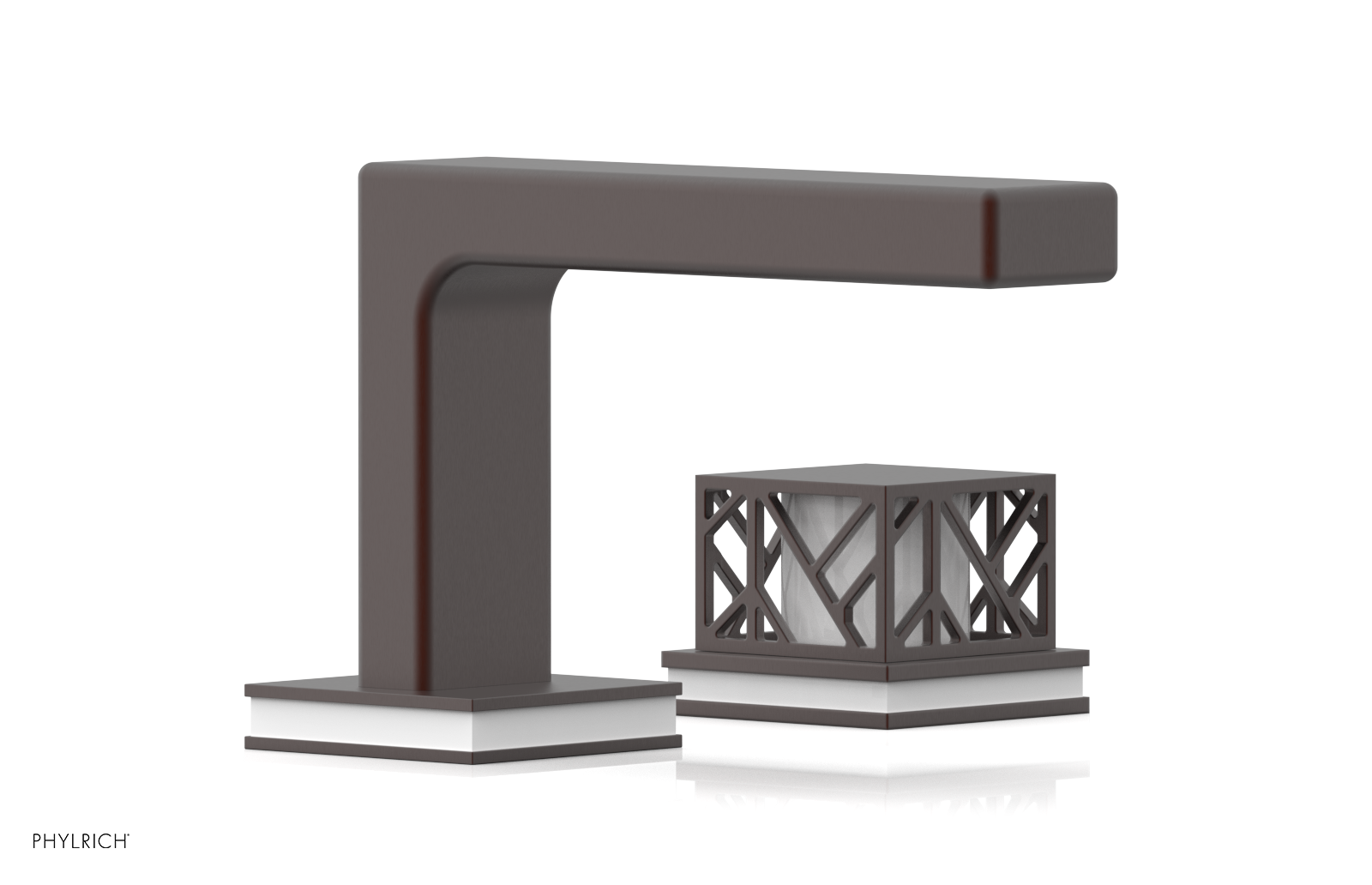 JOLIE Single Handle Faucet - Square Handle with "White" Accents 222-07