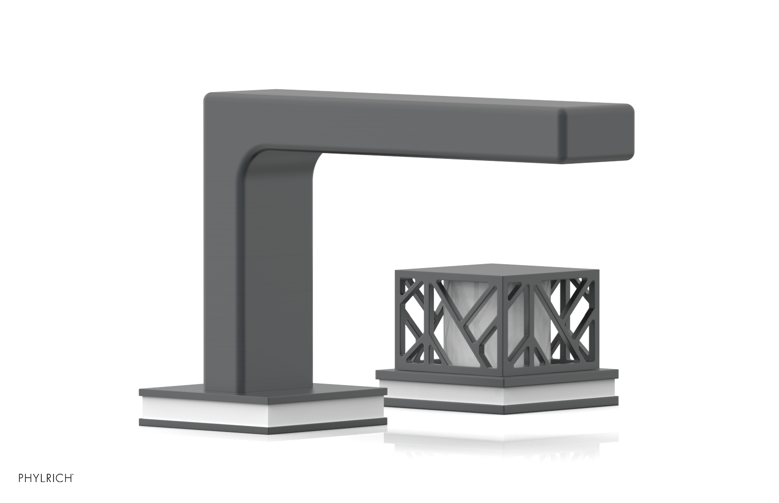 JOLIE Single Handle Faucet - Square Handle with "White" Accents 222-07