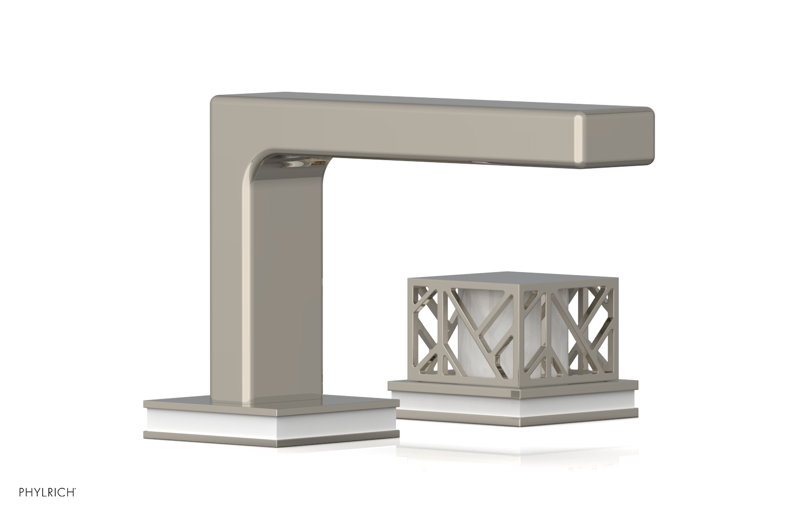 JOLIE Single Handle Faucet - Square Handle with "White" Accents 222-07