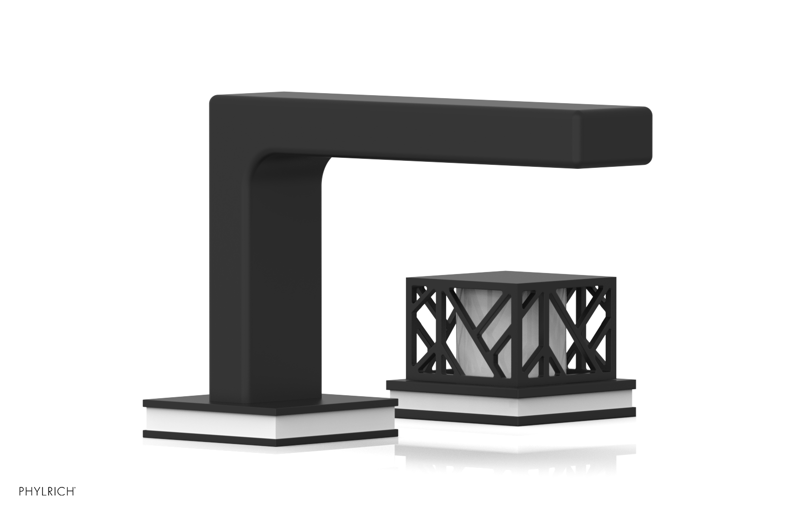 JOLIE Single Handle Faucet - Square Handle with "White" Accents 222-07