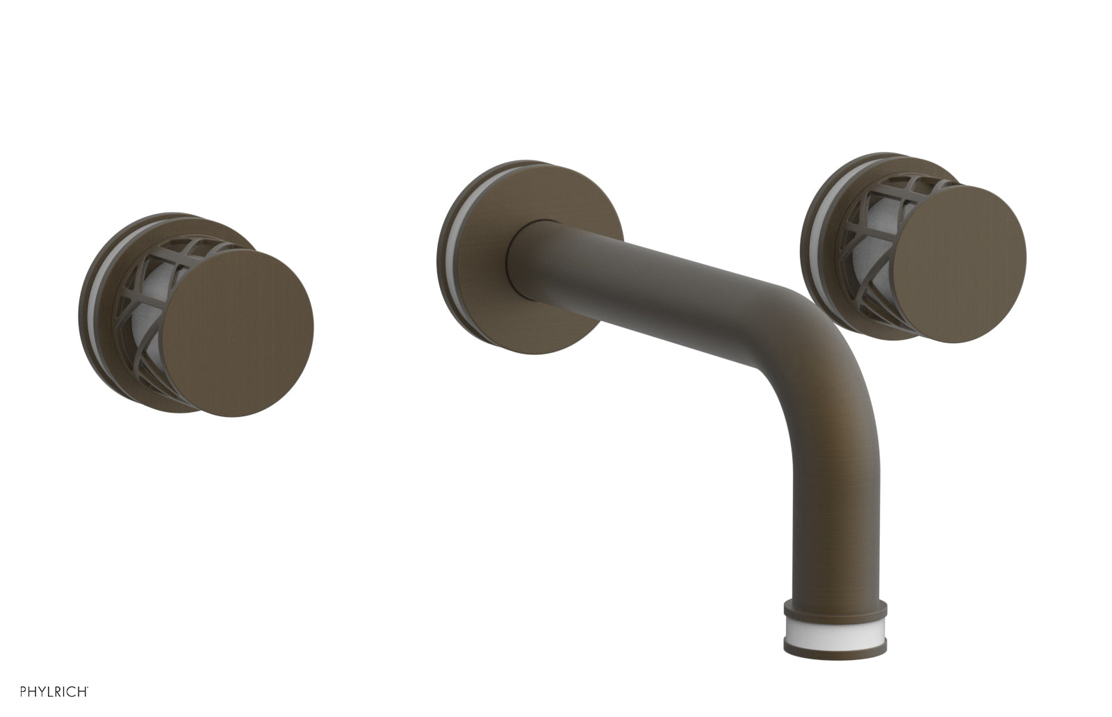 JOLIE Wall Lavatory Set - Round Handles with "White" Accents 222-11