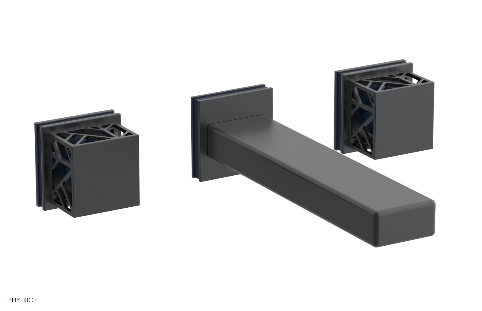 JOLIE Wall Lavatory Set - Square Handles with "Navy blue" Accents 222-12