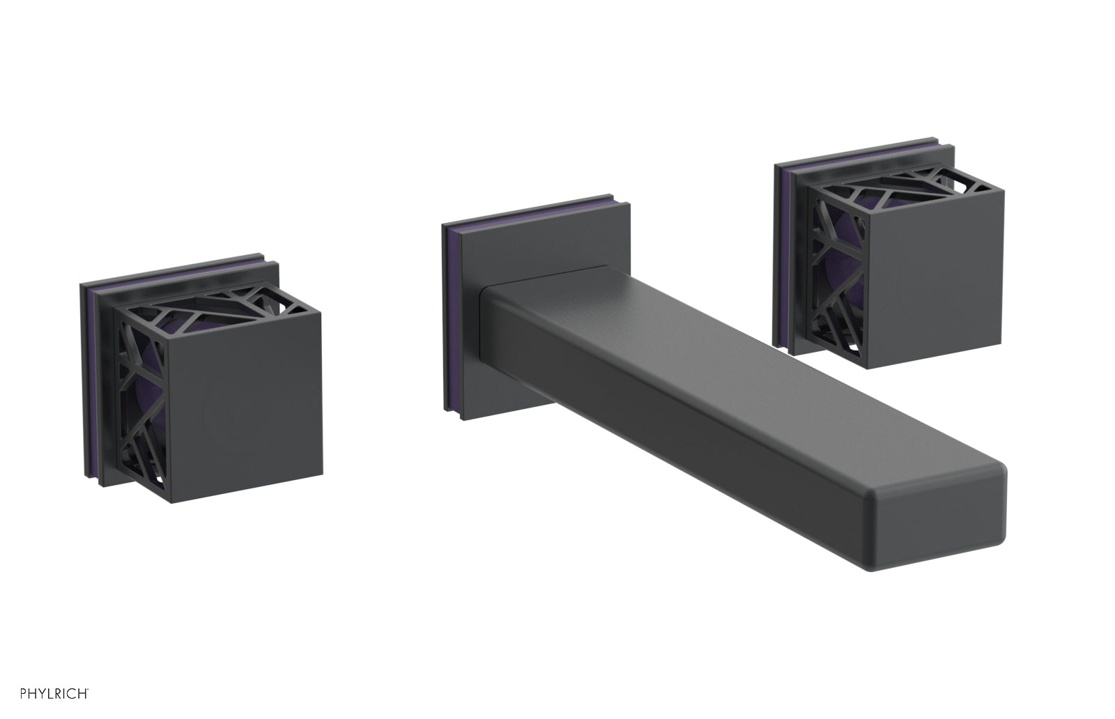 JOLIE Wall Tub Set - Square Handles with "Purple" Accents 222-57