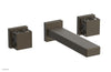 JOLIE Wall Lavatory Set - Square Handles with "Grey" Accents 222-12