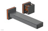 JOLIE Single Handle Wall Lavatory Set - Square Handle "Orange" Accents 222-16