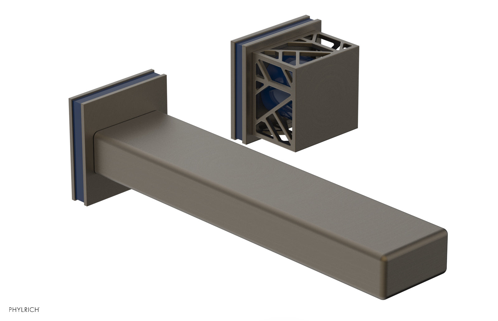 JOLIE Single Handle Wall Lavatory Set - Square Handle "Navy Blue" Accents 222-16