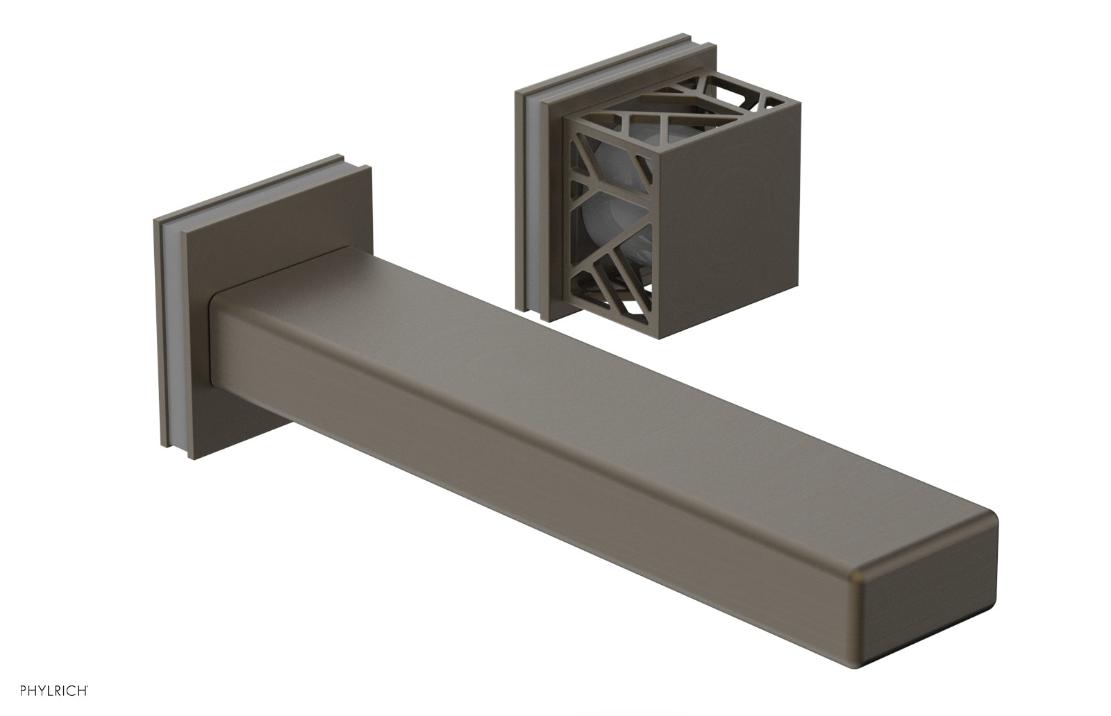 JOLIE Single Handle Wall Lavatory Set - Square Handle "Grey" Accents 222-16