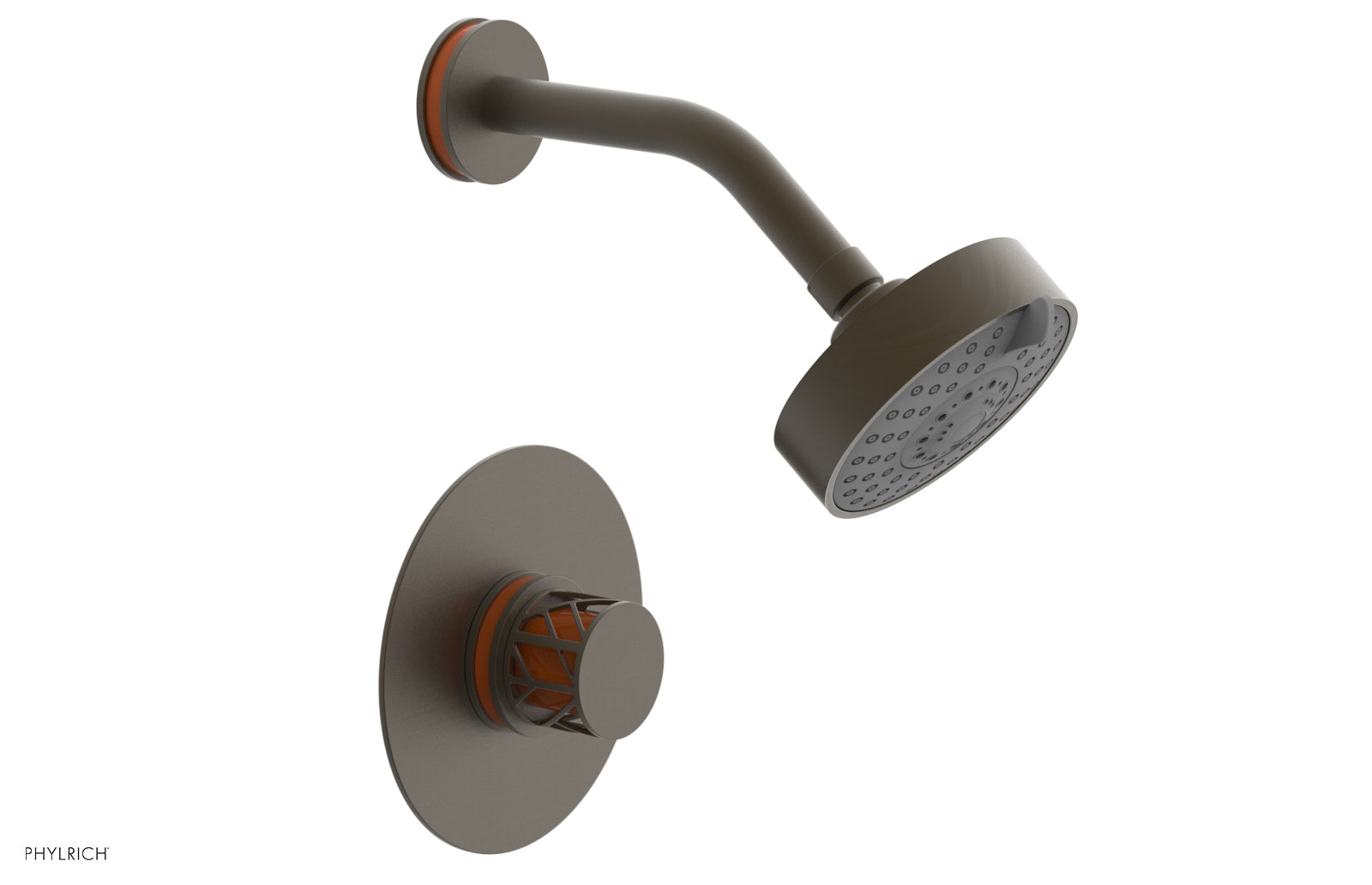 JOLIE Pressure Balance Shower Set - Round Handle with "Orange" Accents 222-21