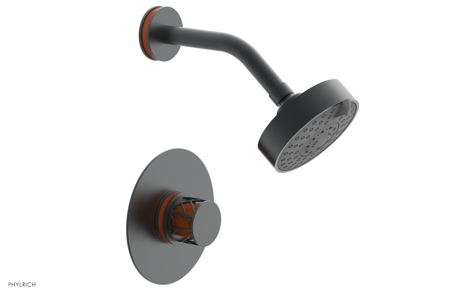 JOLIE Pressure Balance Shower Set - Round Handle with "Orange" Accents 222-21